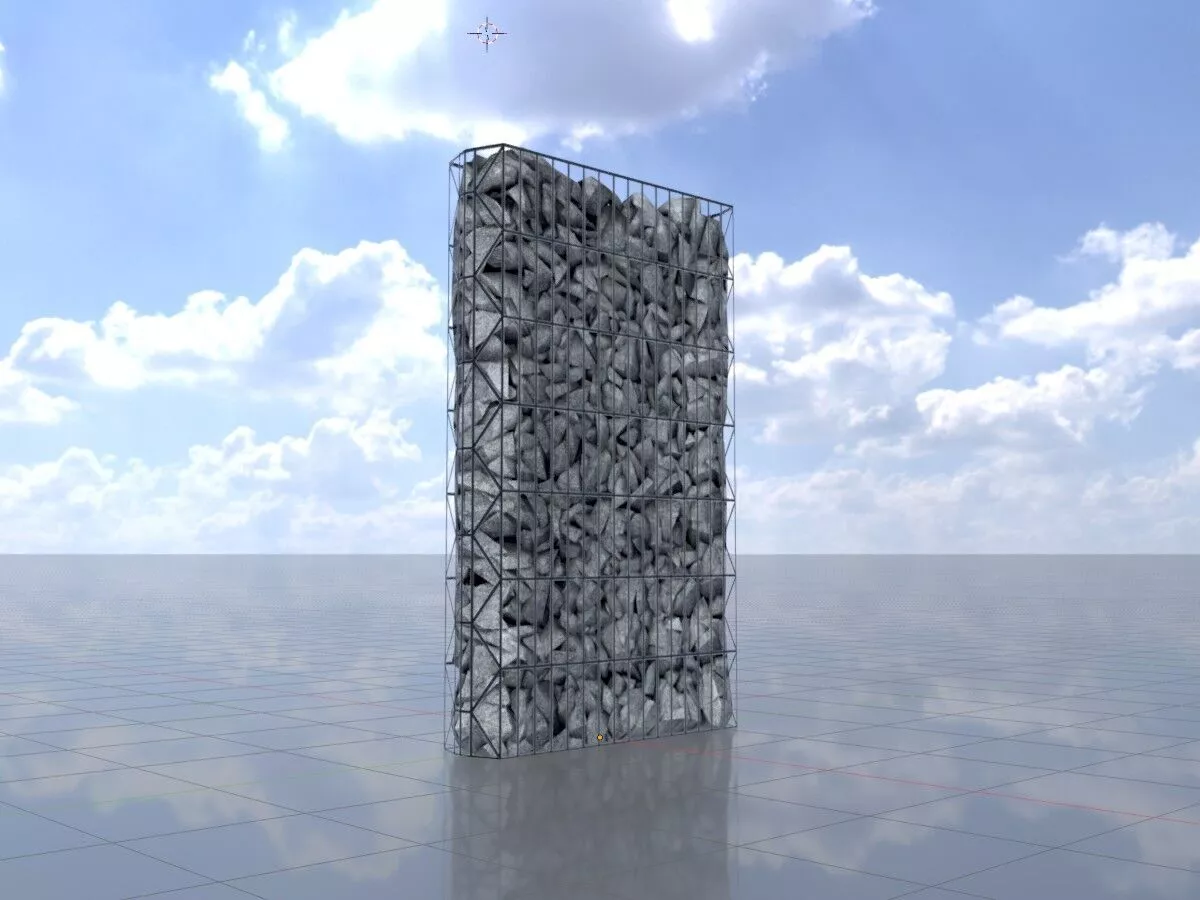 Noise barrier gabion 4180 mm x 2500 mm Low-poly 3D model
