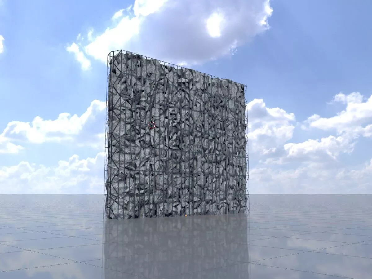 Noise barrier gabion 4180 mm x 5000 mm Low-poly 3D model