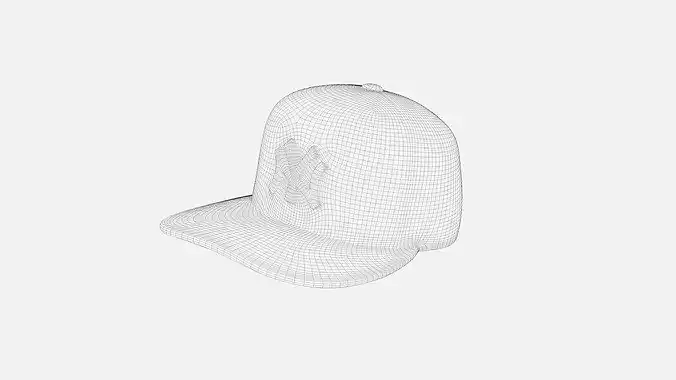 Baseball cap Low-poly 3D model 4