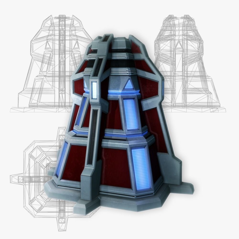 Force field generator 07 sci-fi Low-poly 3D model