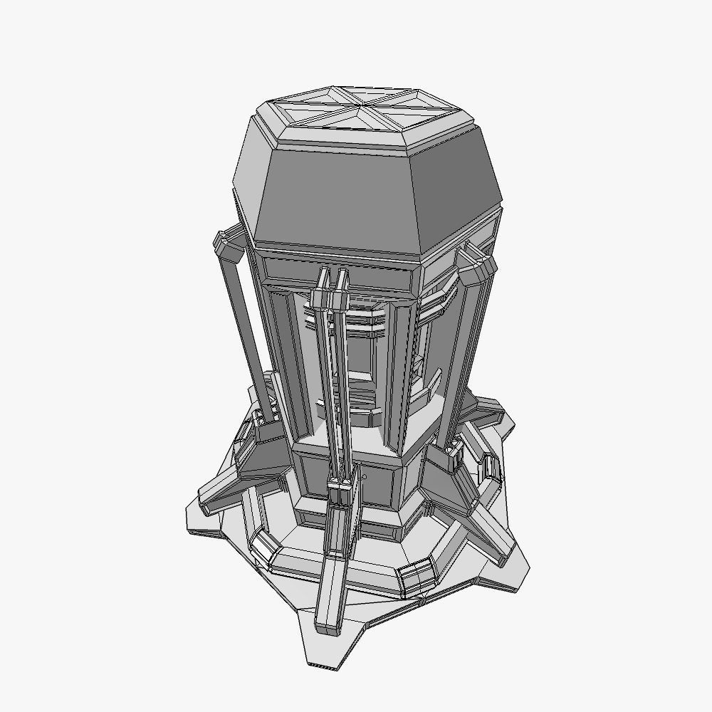 Force field generator 08 sci-fi Low-poly 3D model_4