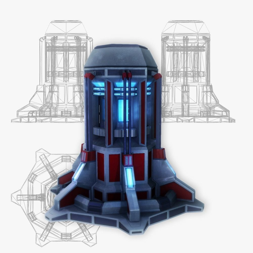 Force field generator 08 sci-fi Low-poly 3D model