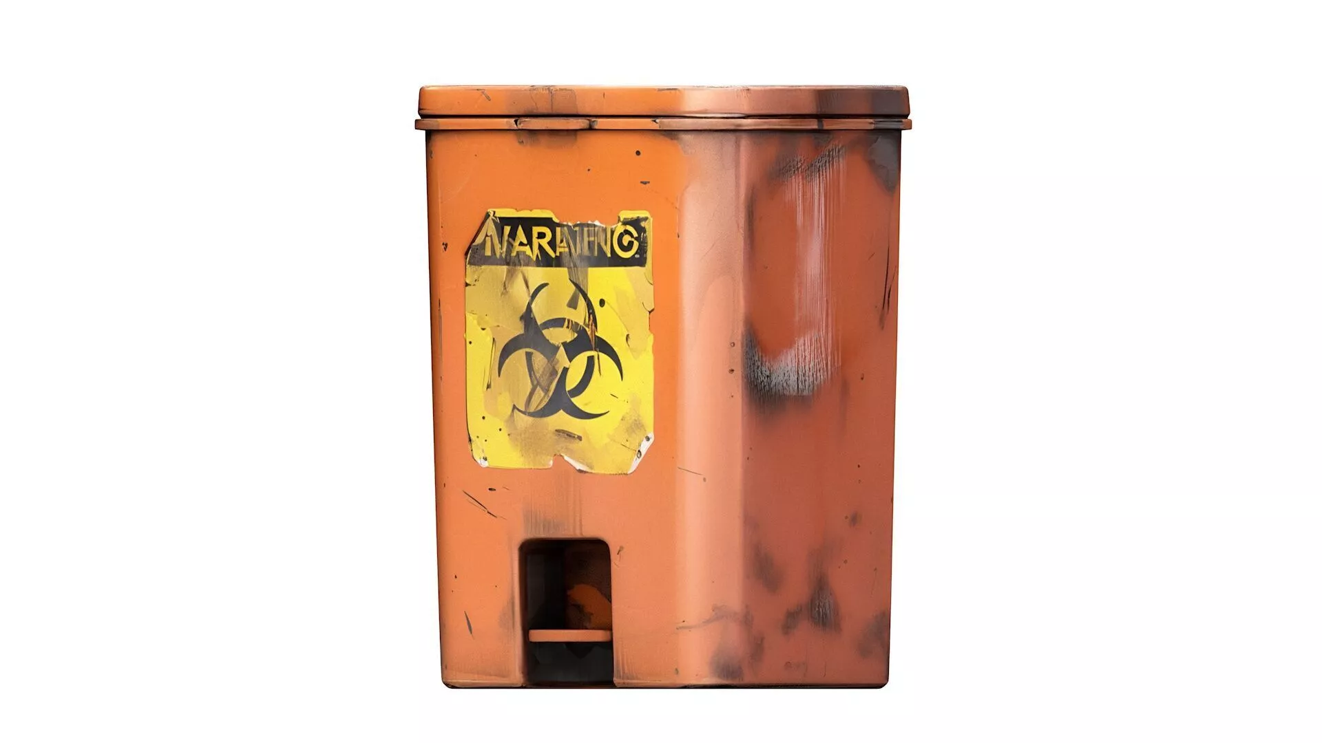 Biohazard wastebin Low-poly 3D model