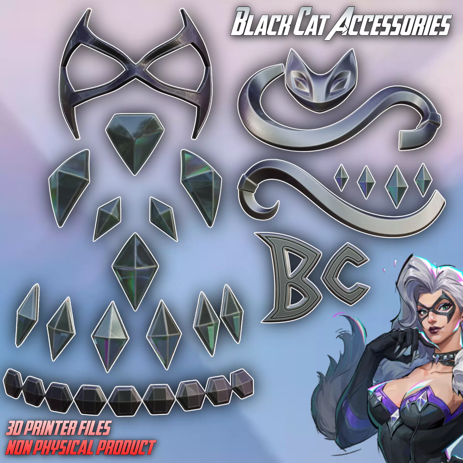 Black Cat Accessories Marvel Rivals 3D print model