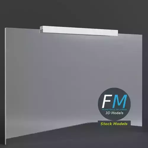 Bathroom mirror with neon lamp