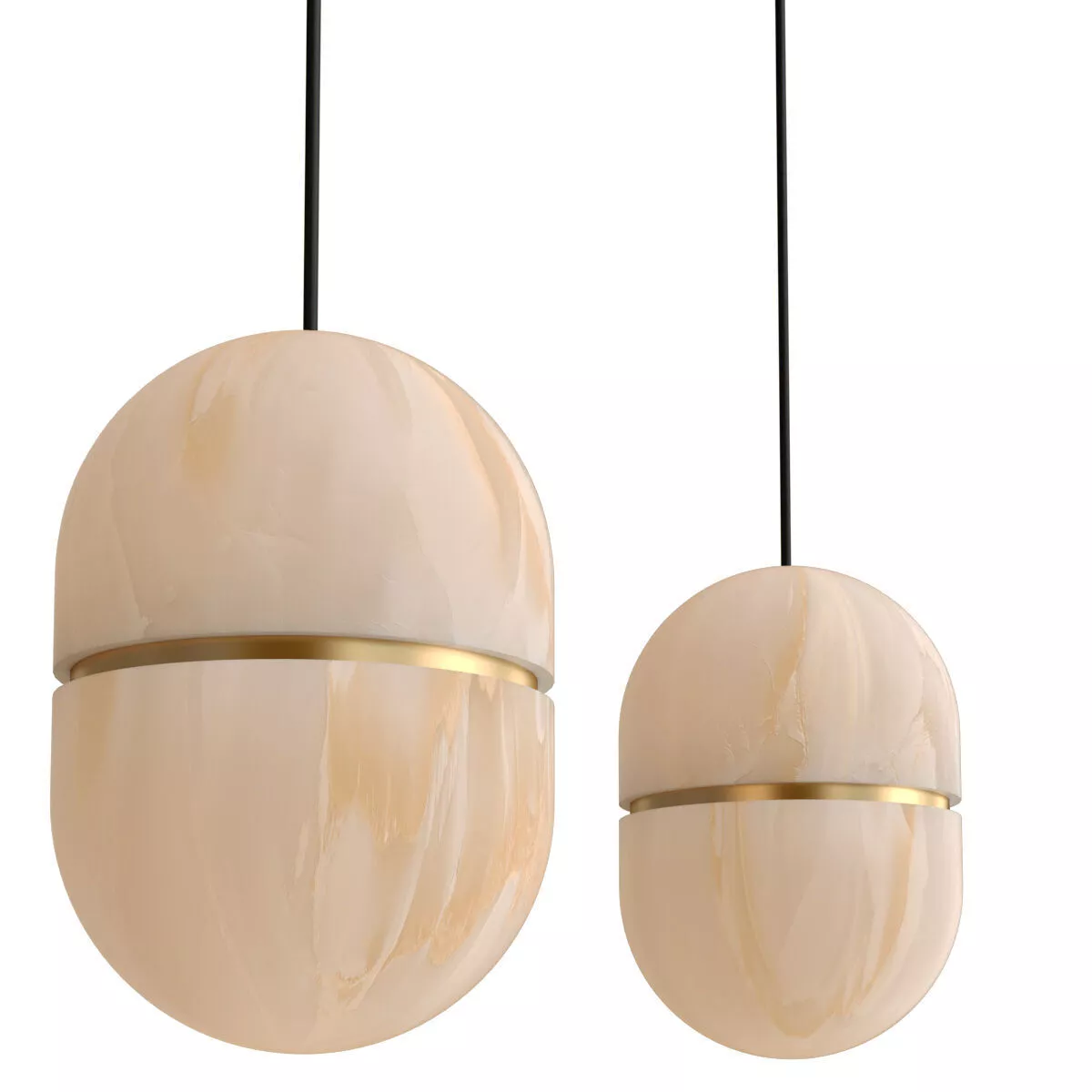 Modern Alabaster Symmetry Island Mini Pendant Light Low-poly 3D model