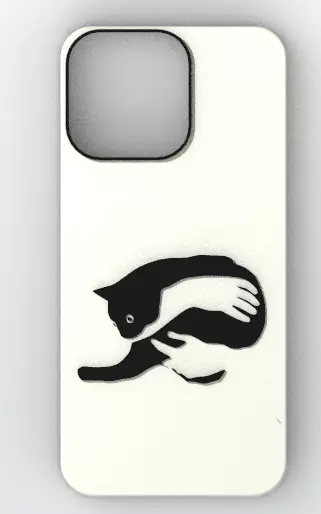 Playful Stretch Cat MagSafe Case for iPhone 15 Pro Max 3D print model