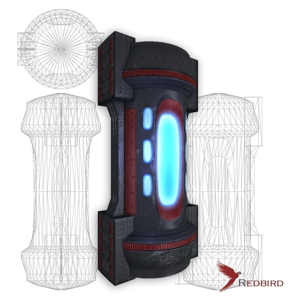 Force field generator 10 sci-fi Low-poly 3D model_0