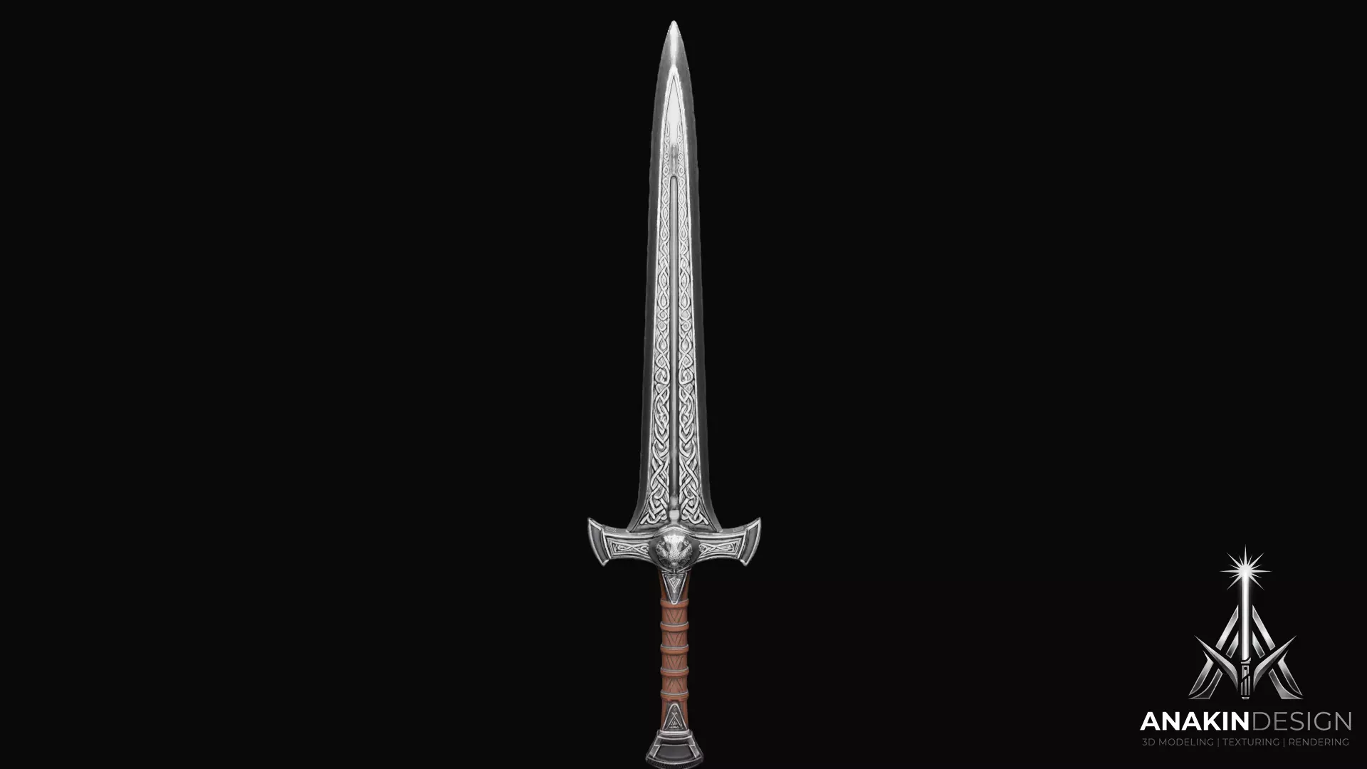 Dwarf Sword 3D Model Low-poly 3D model