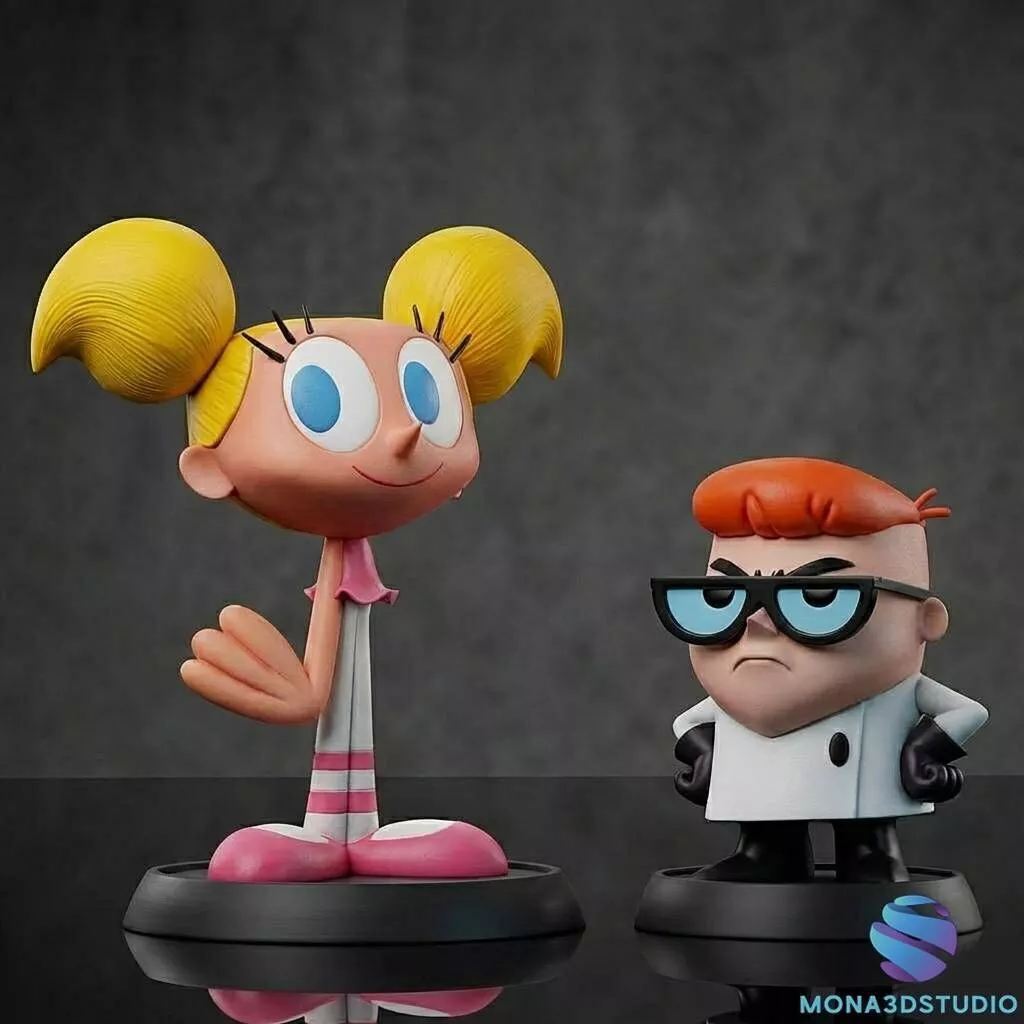 Dexter and Dee Dee - Dexter Laboratory - Pre-supported 3D print model