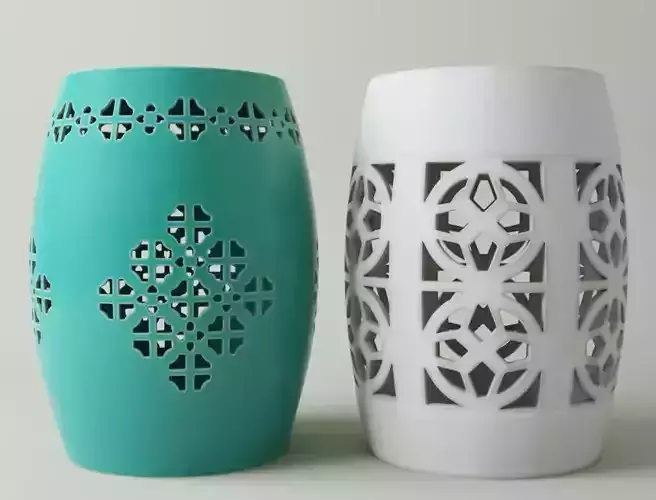 Ceramic Garden Stools 6 3D model