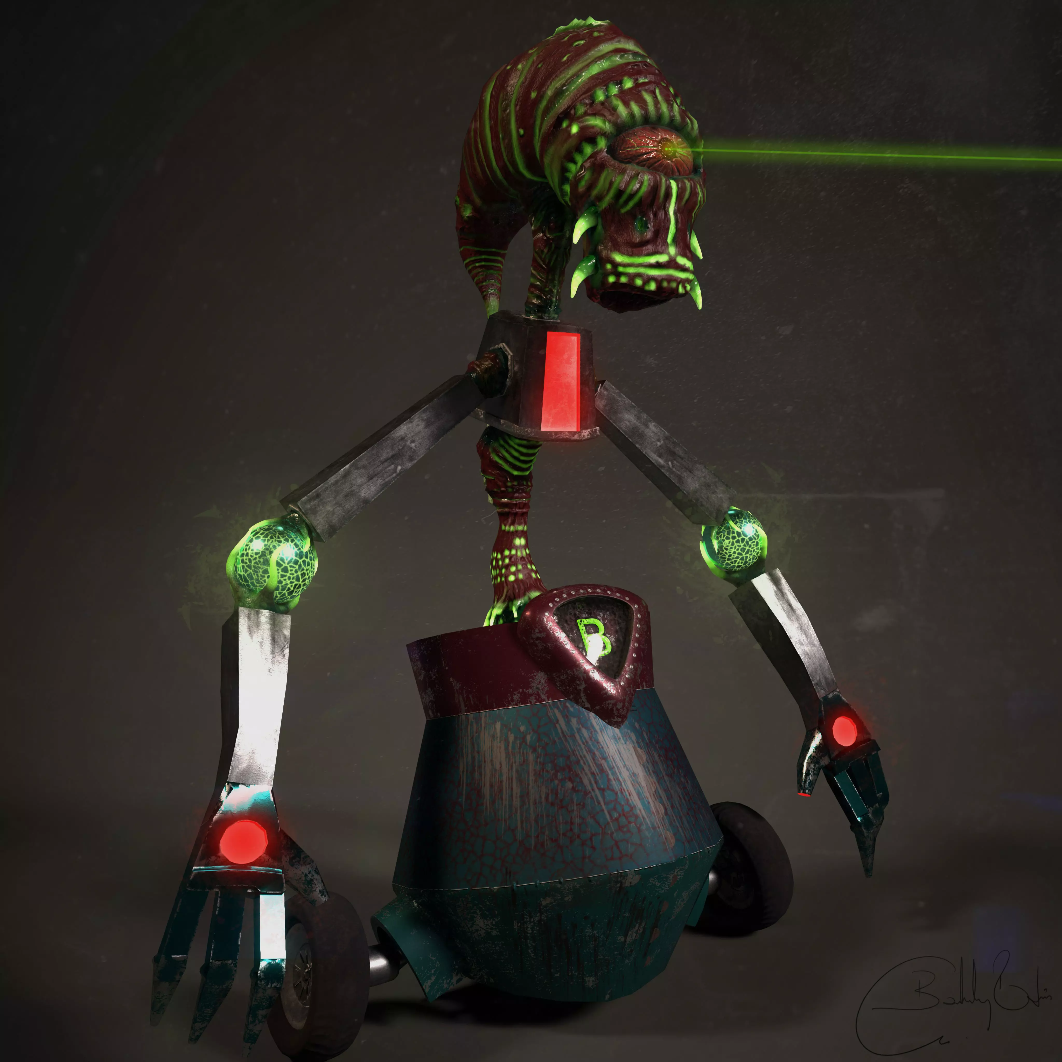 Broom machine robot Free low-poly 3D model