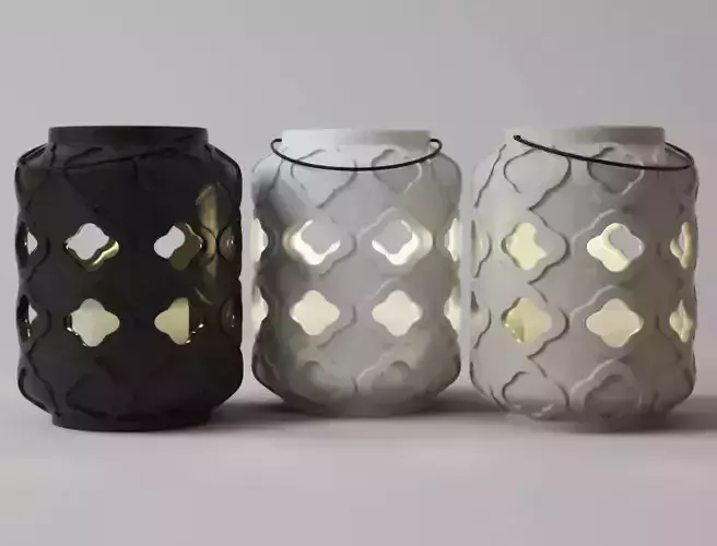 Ceramic Lantern Set 3D model