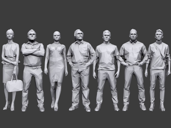 Lowpoly People Casual Pack Low-poly 3D model