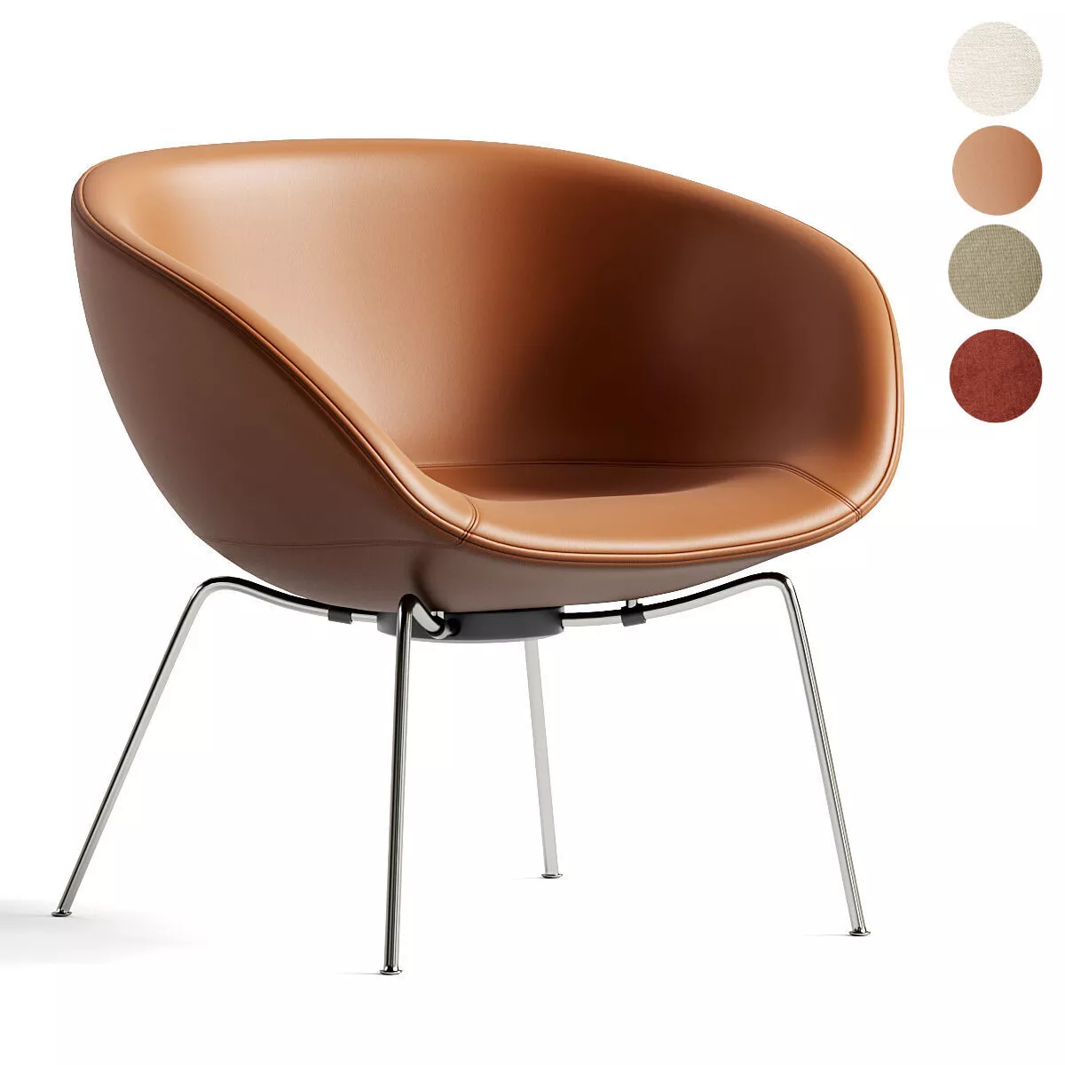 Pot Chairs by Fritz Hansen Low-poly 3D model