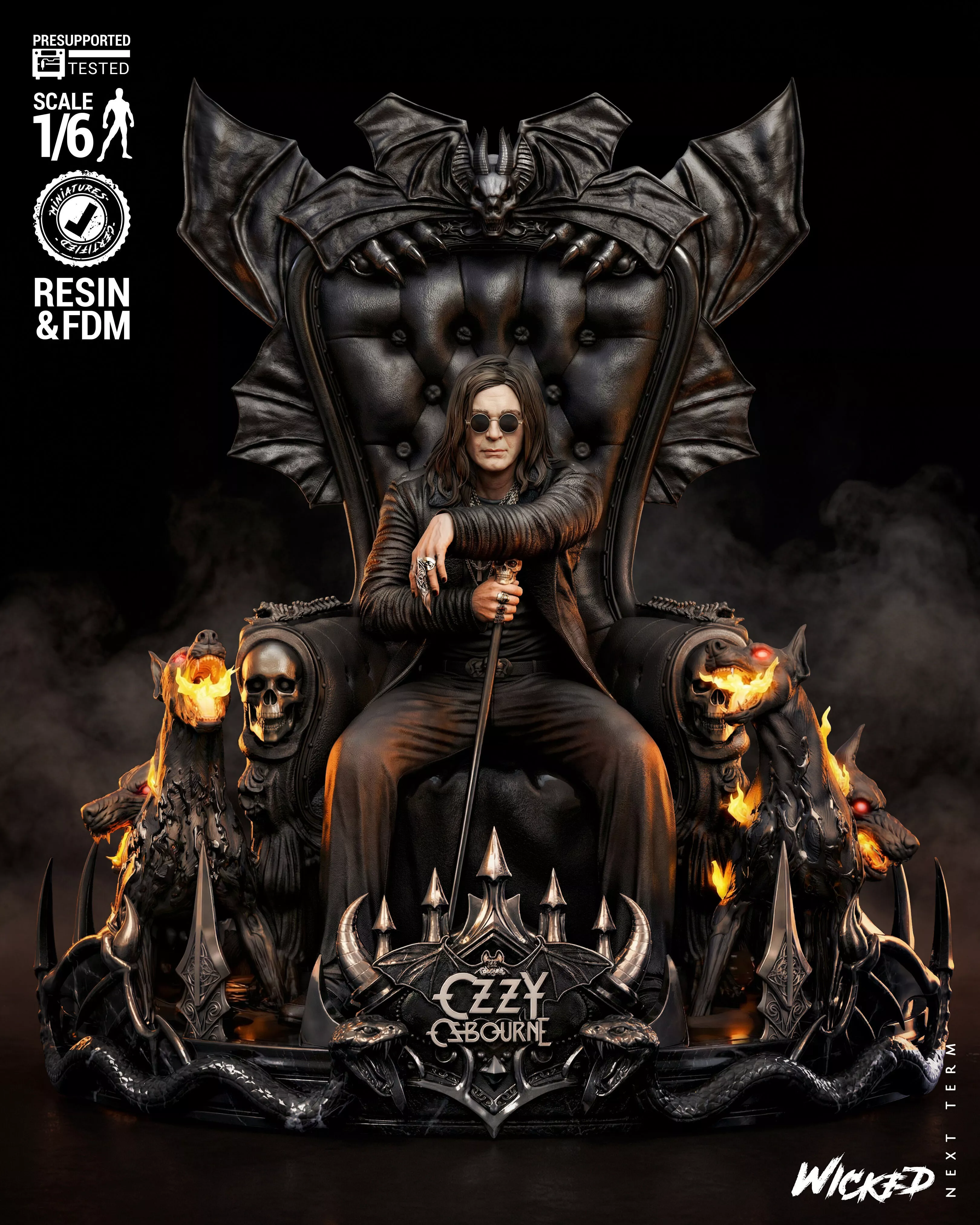 Wicked Music Ozzy Osborune Sculpture 3D print model