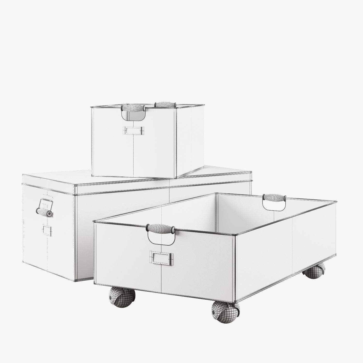 pottery barn galvanized storage baskets 3D model_6