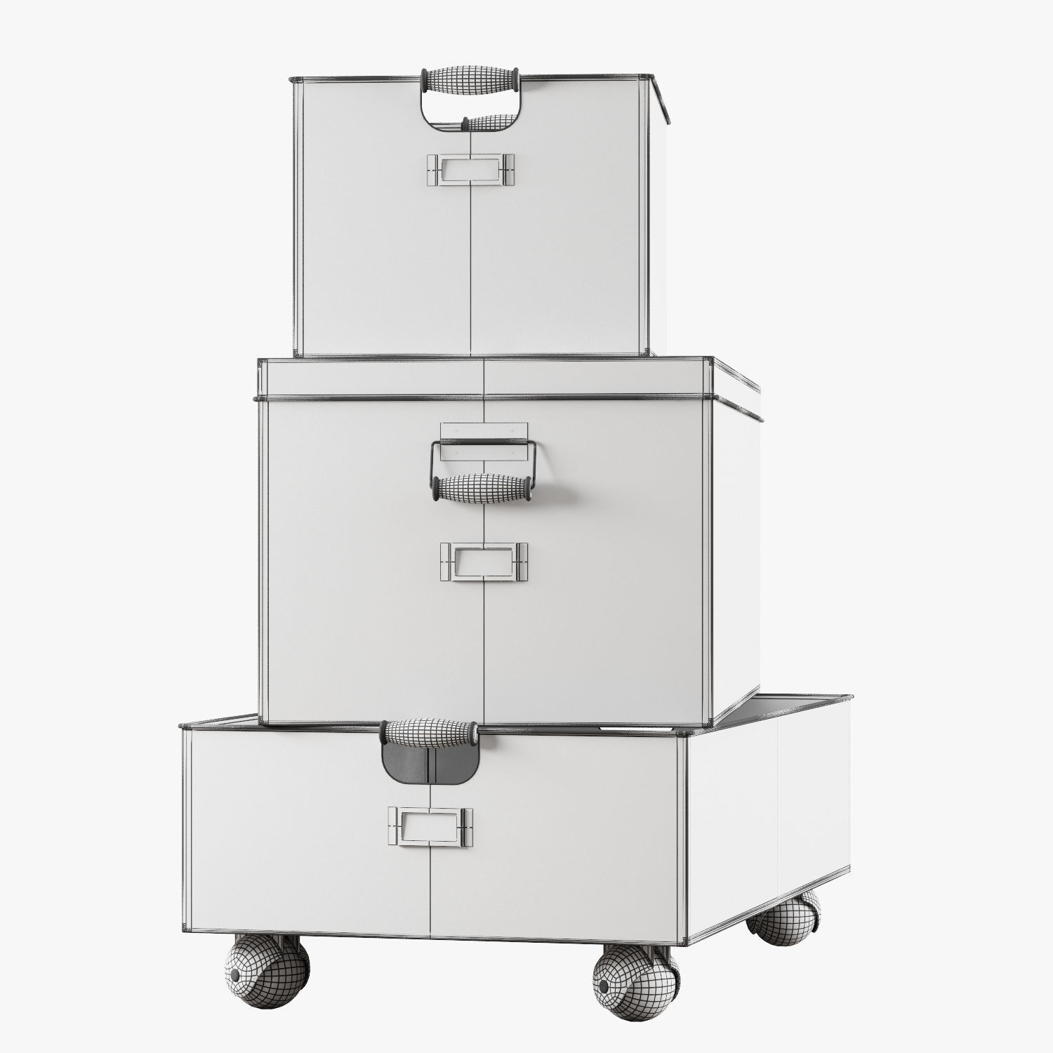 pottery barn galvanized storage baskets 3D model_9