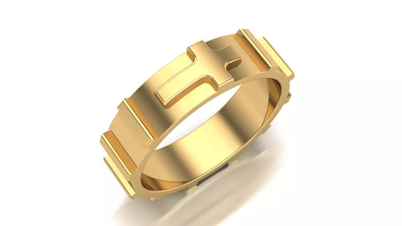 Rosary cross ring 3D print model