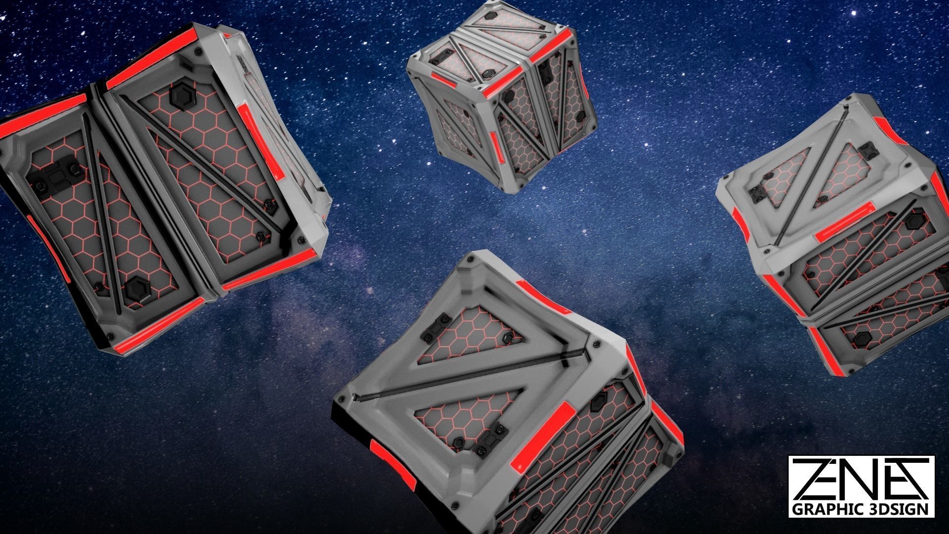 Game-Ready Futuristic Scifi-Steampunk Storage Container  Low-poly 3D model_3