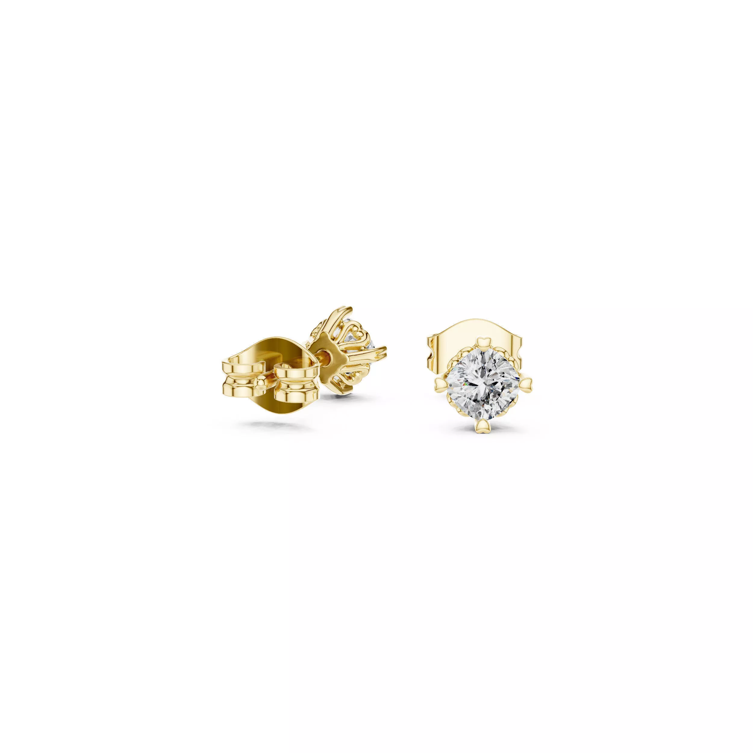 Premium Minimal Stud Earrings Best Choice Earrings Gold Platinum 3D print model