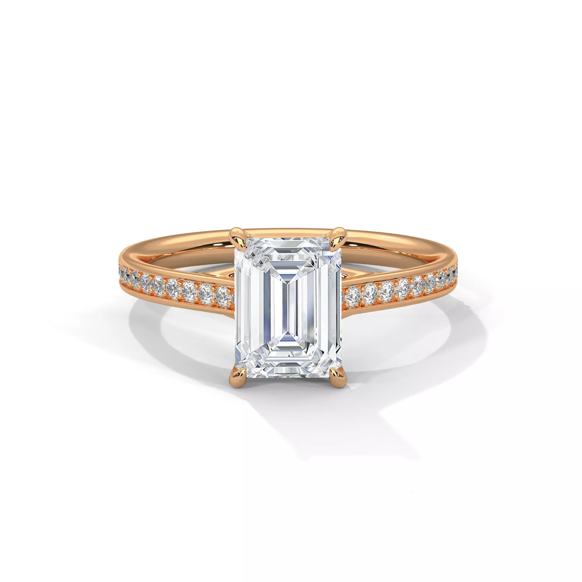 Premium Emerald Round Diamond Gold Platinum Ring STL 3DM 3D print model