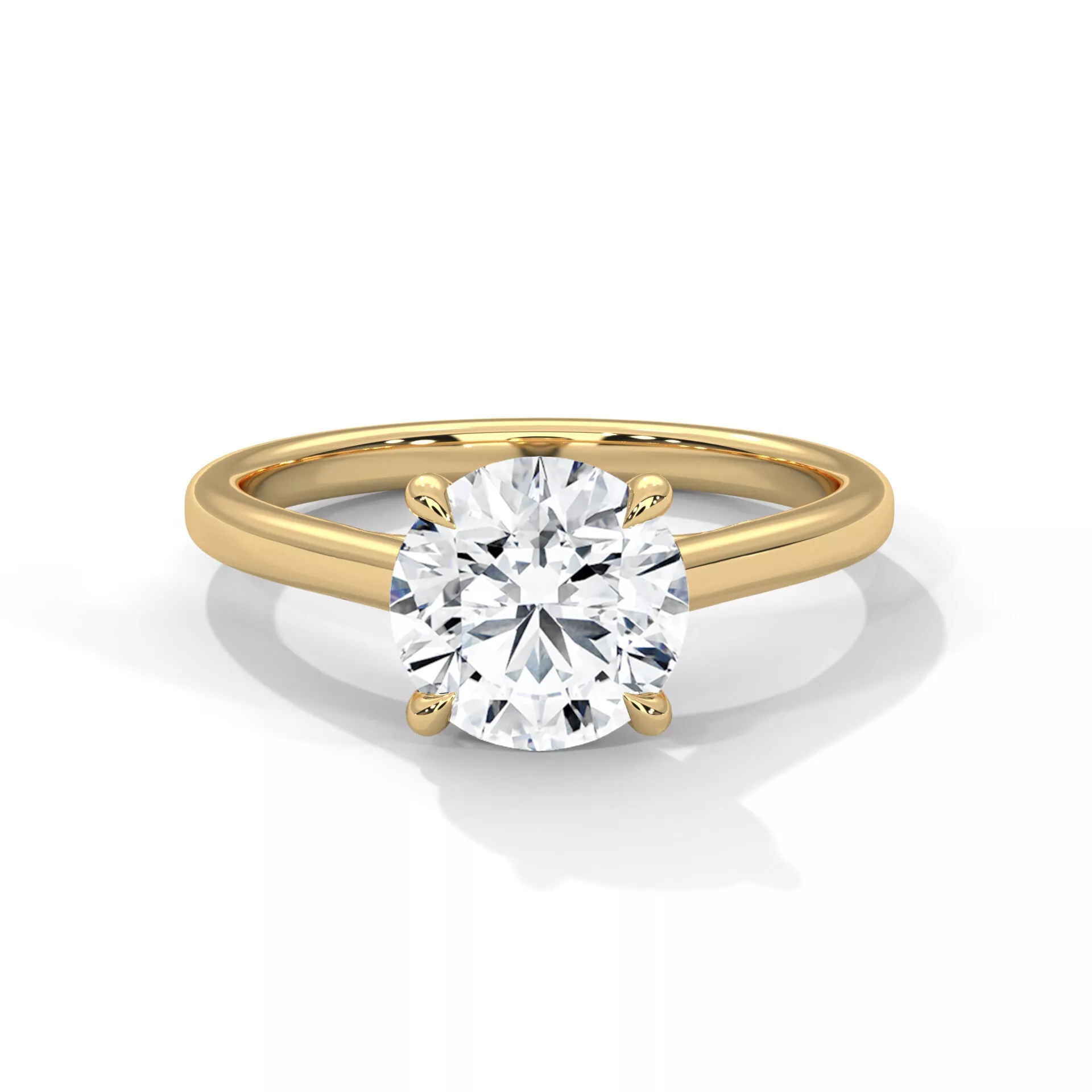 Solitaire Diamond Ring Platinum Gold Rings CAD Jewelry 3D print model