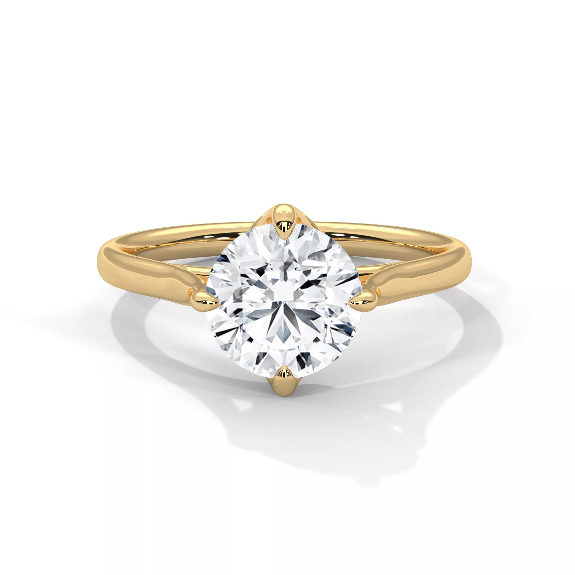 Luxury Prongs Round Brilliant Cut Diamond Gold Platinum Ring 3D print model
