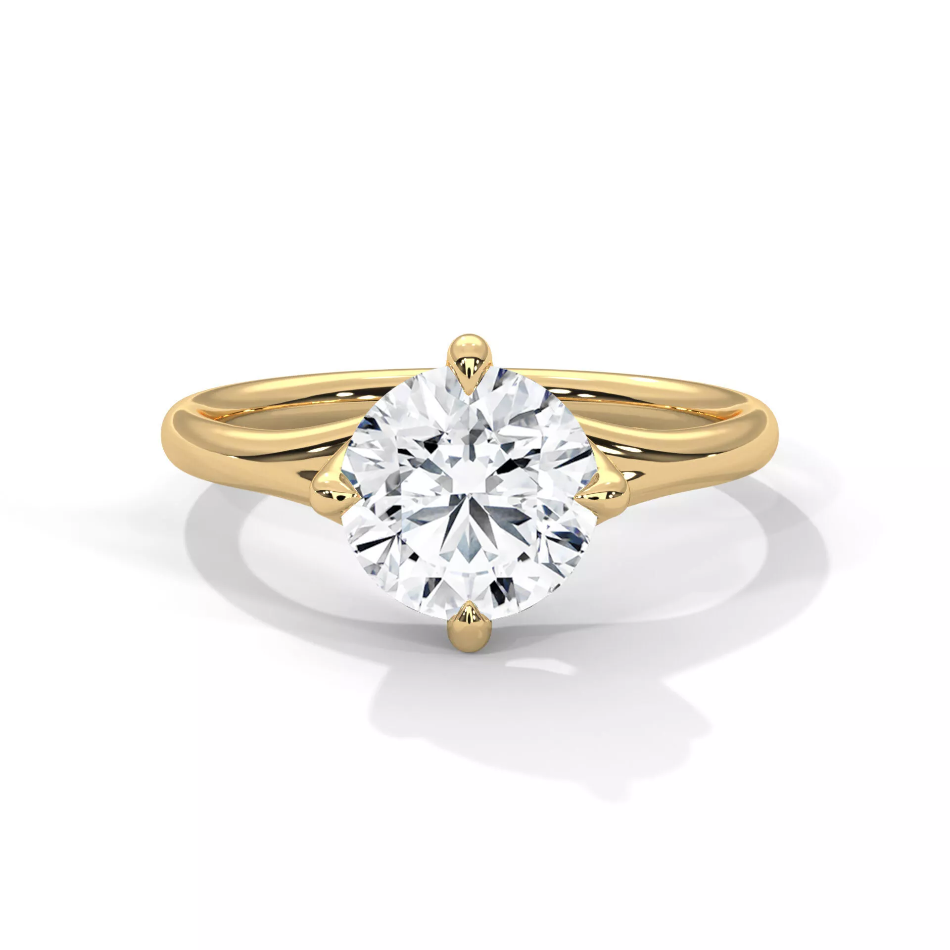 Premium Jewelry Ring Round Diamond Special Prongs Gold Platinum 3D print model