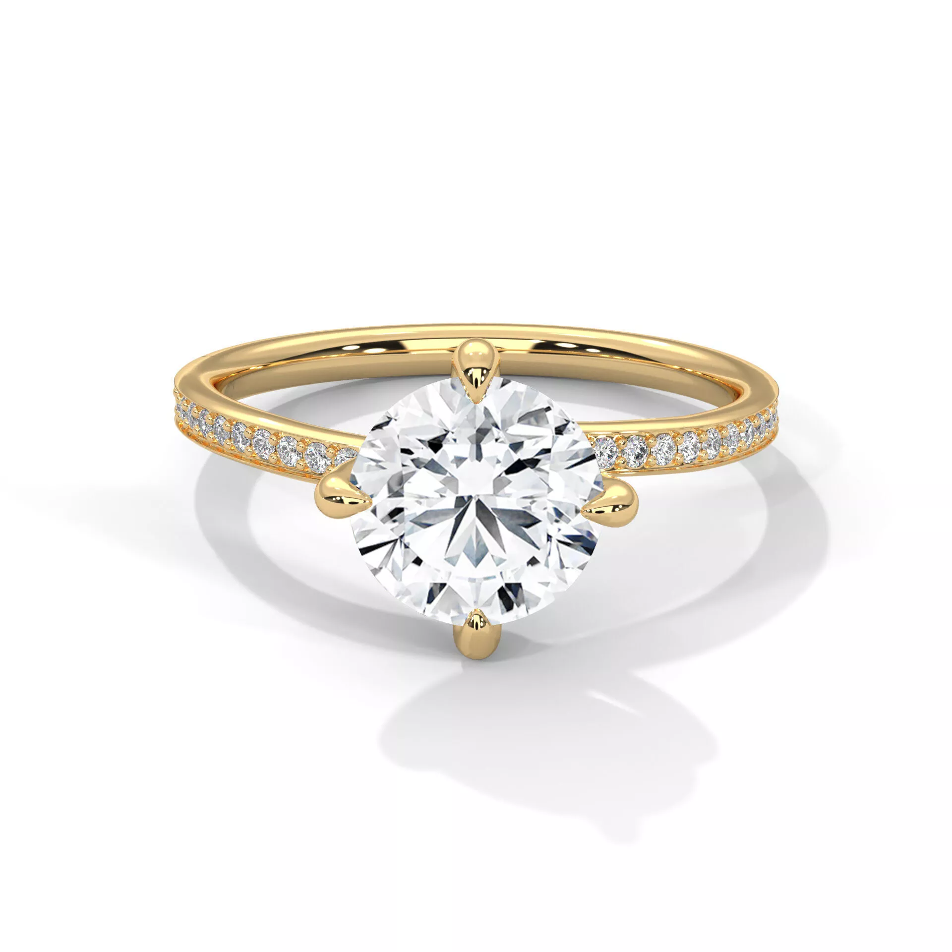 Premium Halo Round Diamonds Pave Ring Jewelry Band CAD 3D print model