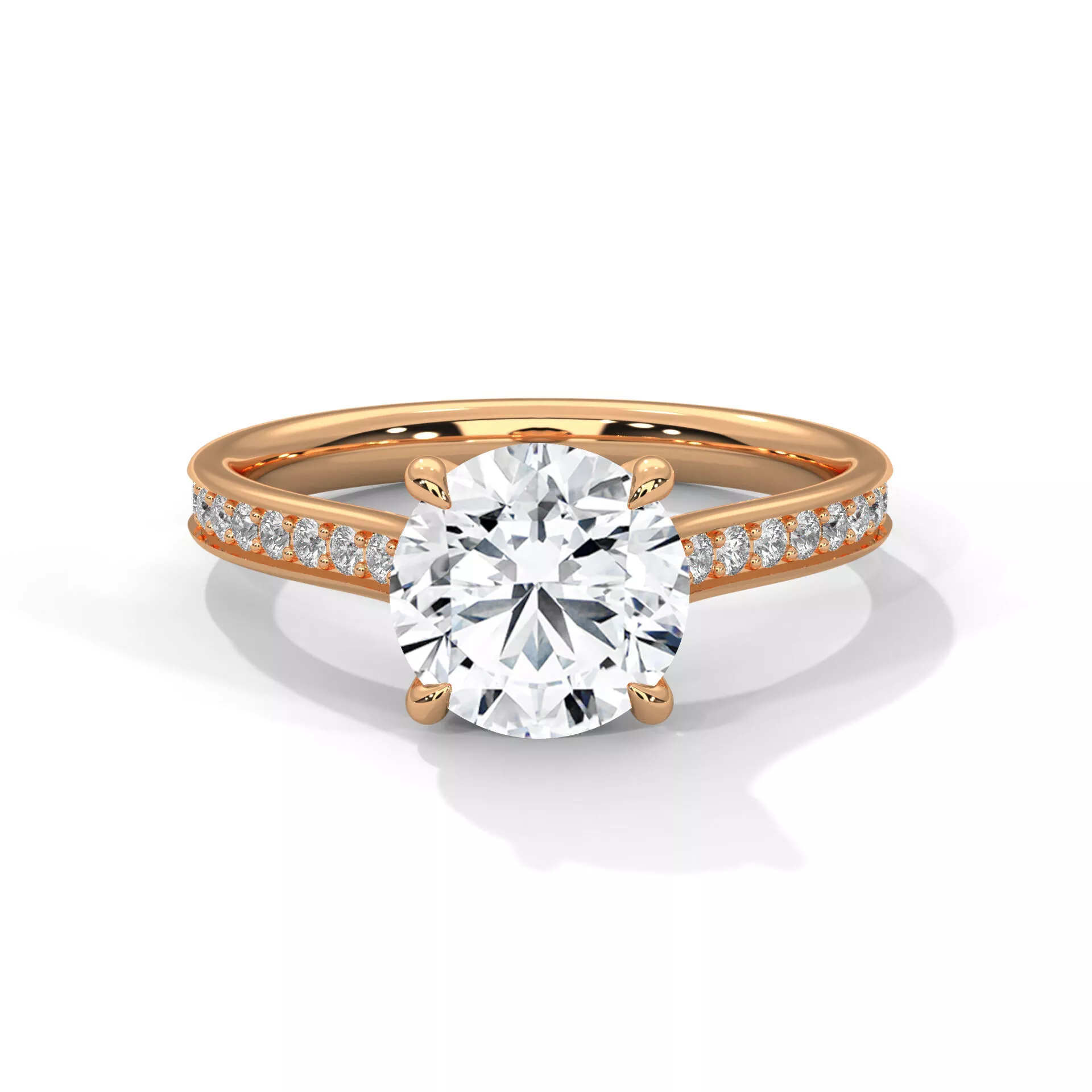 RBC Diamond Ring Pave Style Shank Gold Platinum Ring 3DM STL 3D print model