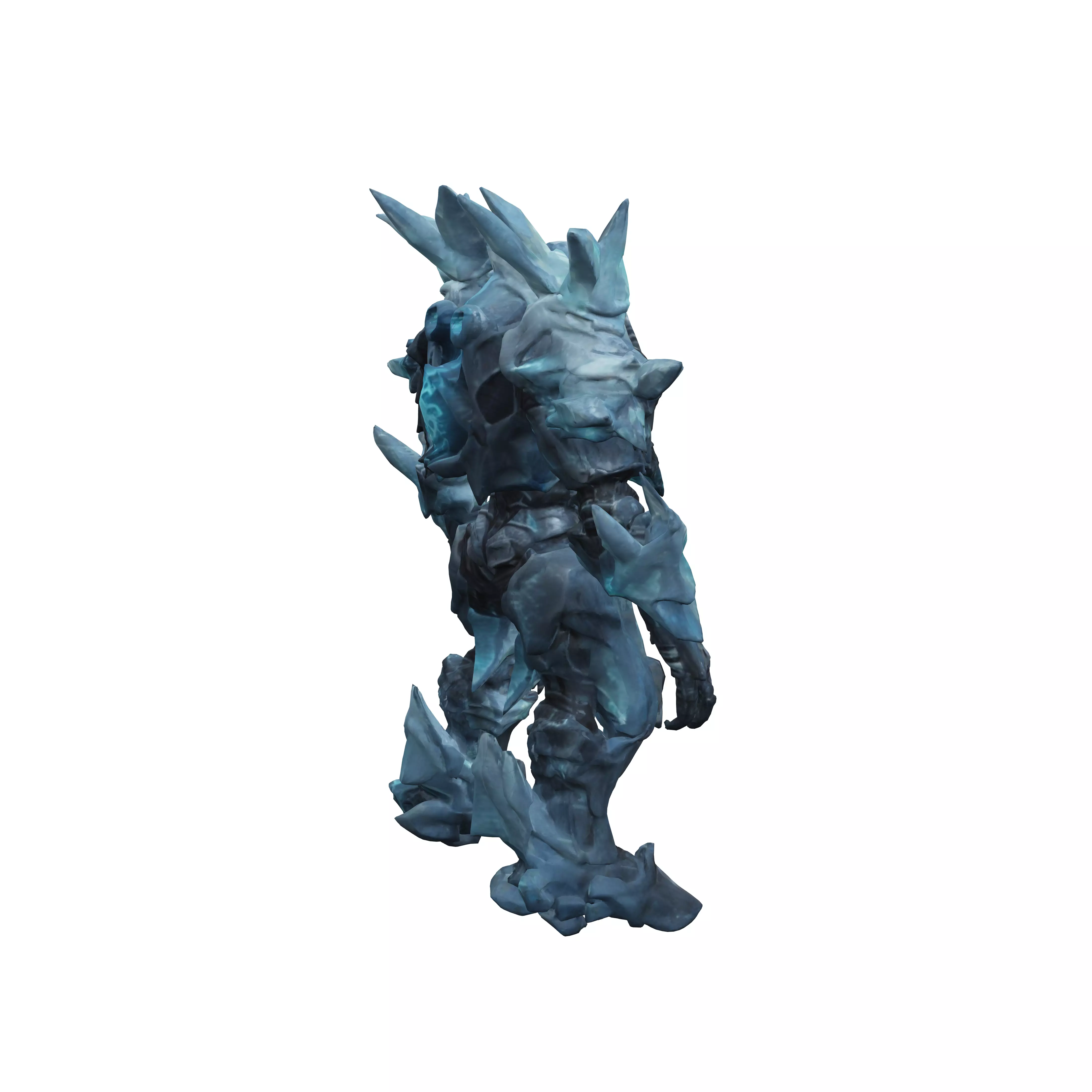 scifi fantasy ice robotic elemental massive ice warped body b... 3D model