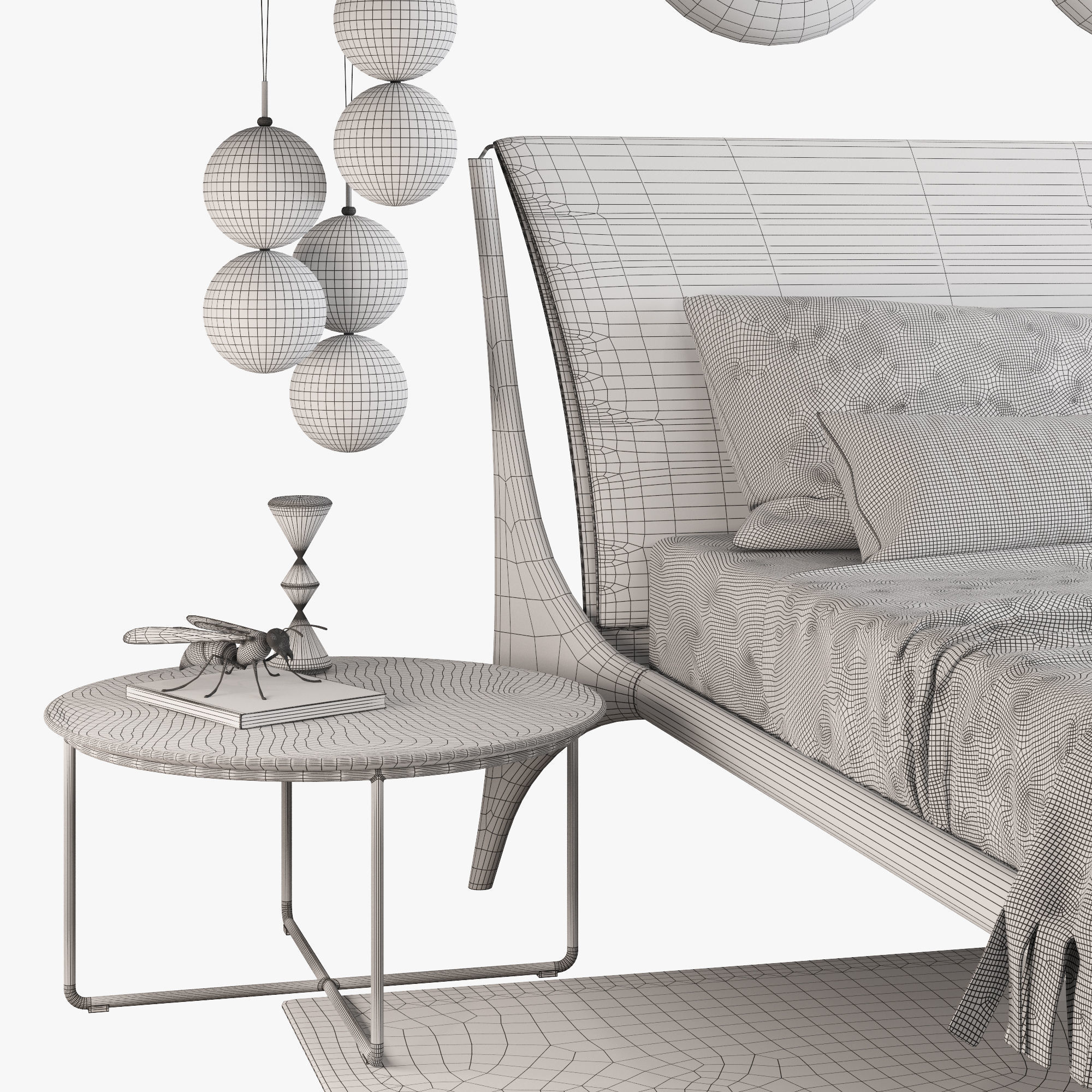Cattelan italia nelson bed set 3D model_12