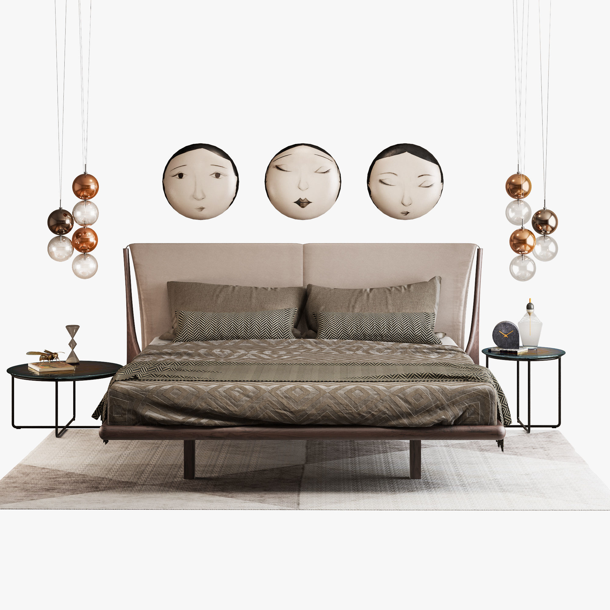 Cattelan italia nelson bed set 3D model_3