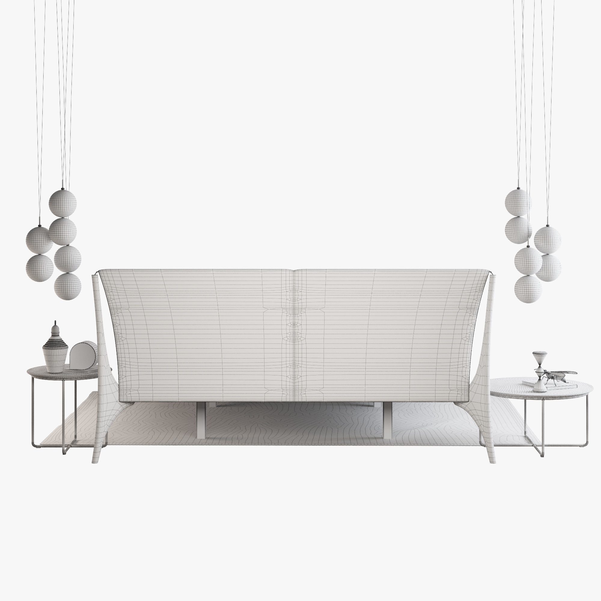 Cattelan italia nelson bed set 3D model_11