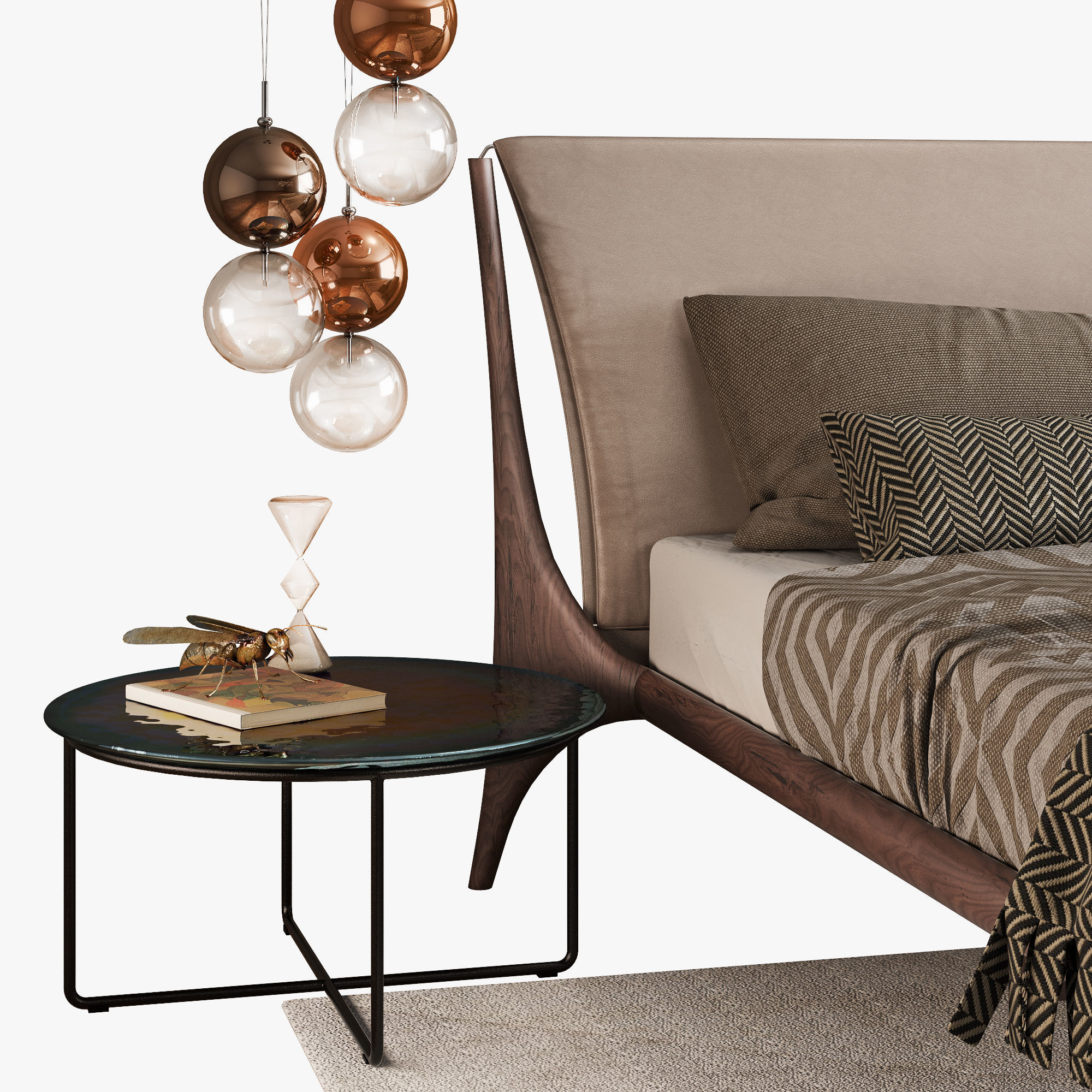 Cattelan italia nelson bed set 3D model_5