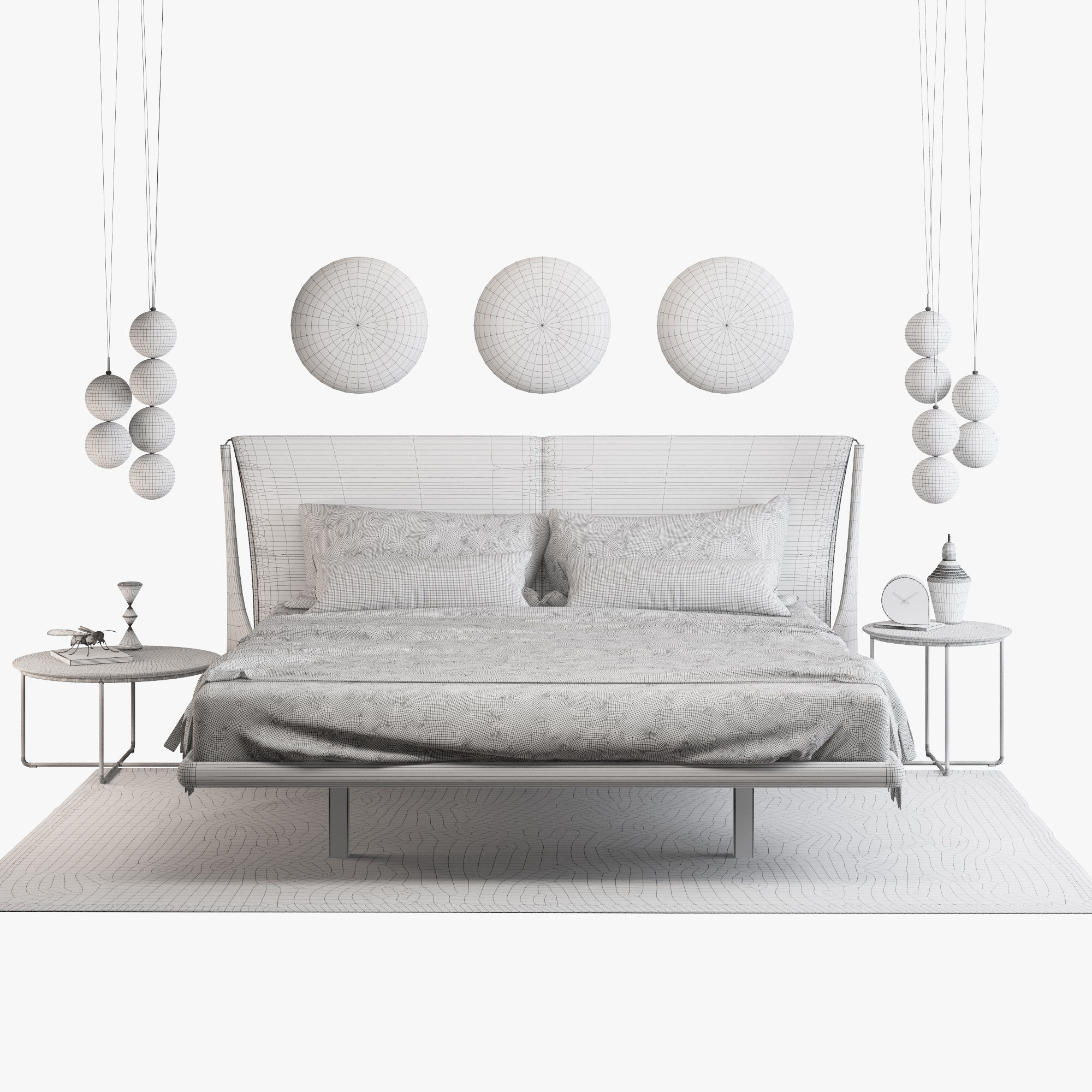 Cattelan italia nelson bed set 3D model_9