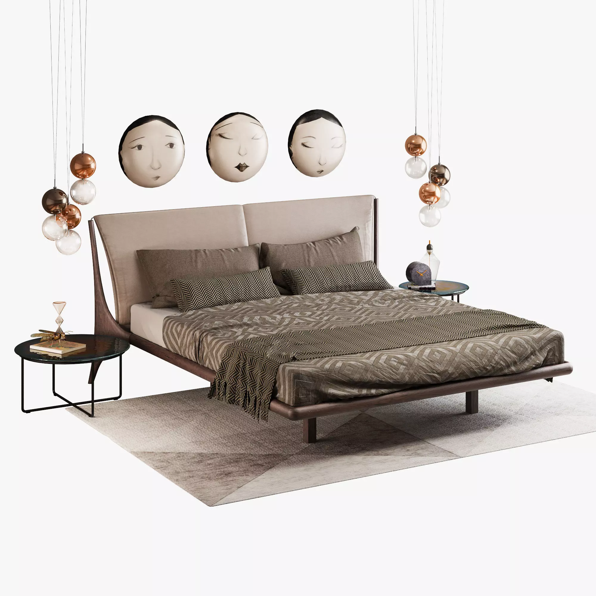 Cattelan italia nelson bed set 3D model_0