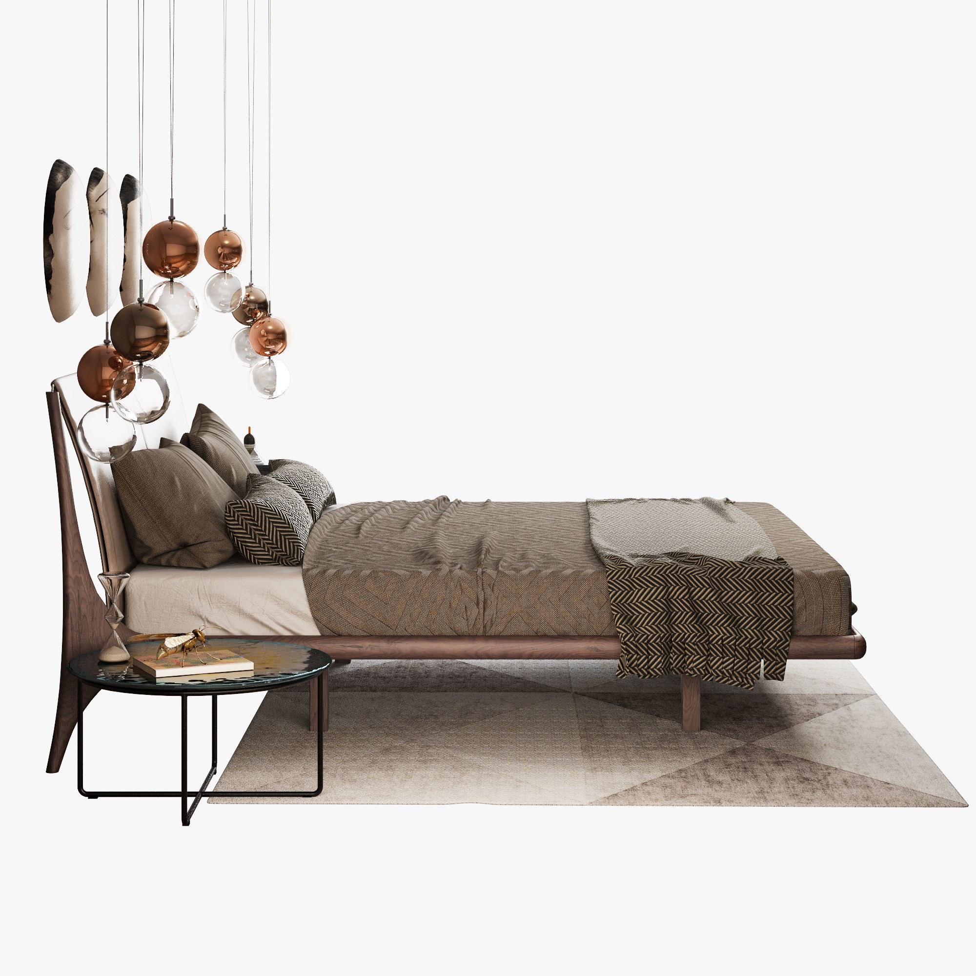 Cattelan italia nelson bed set 3D model_1