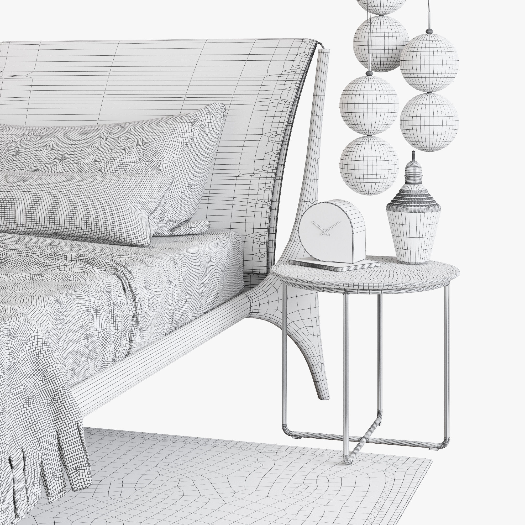 Cattelan italia nelson bed set 3D model_13