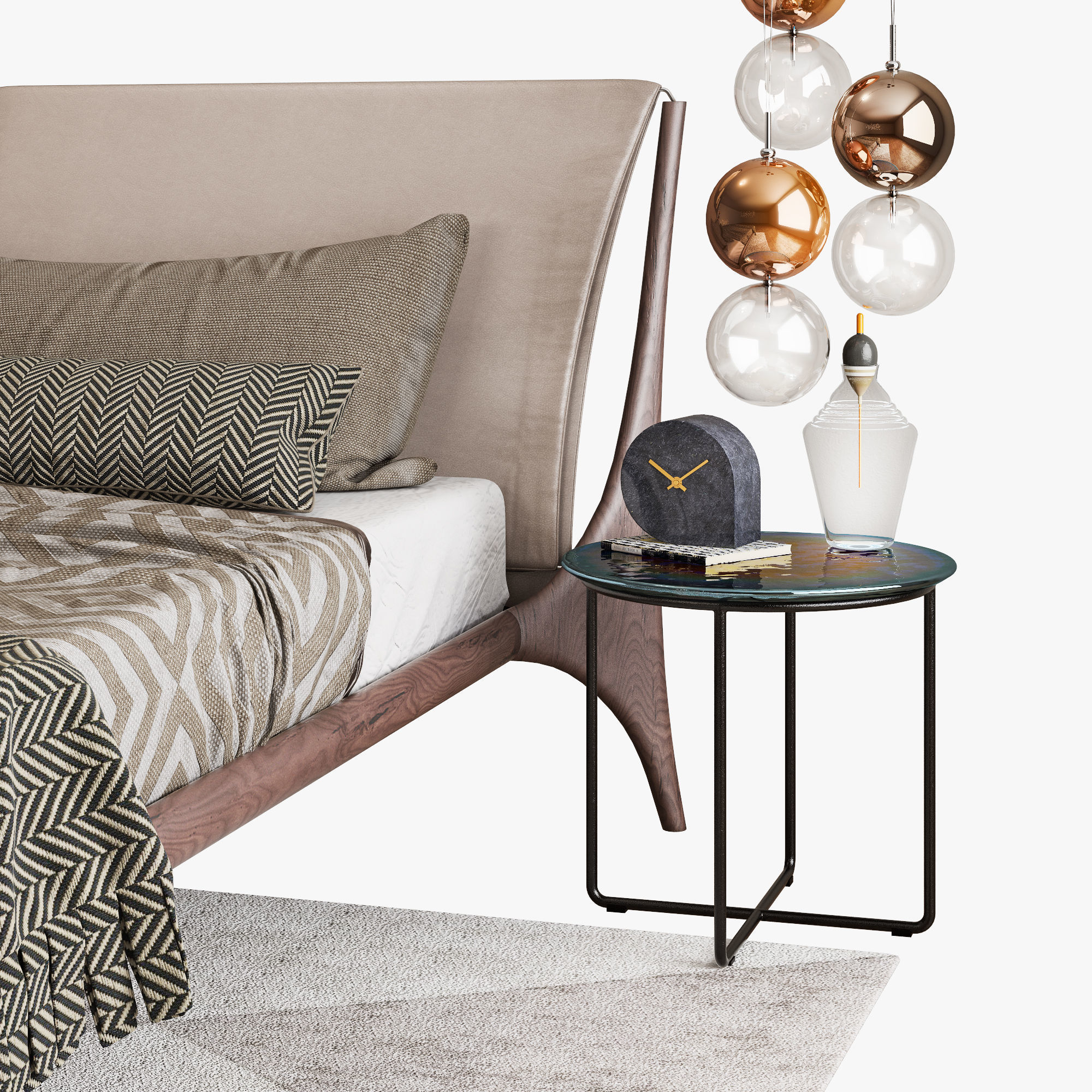 Cattelan italia nelson bed set 3D model_6