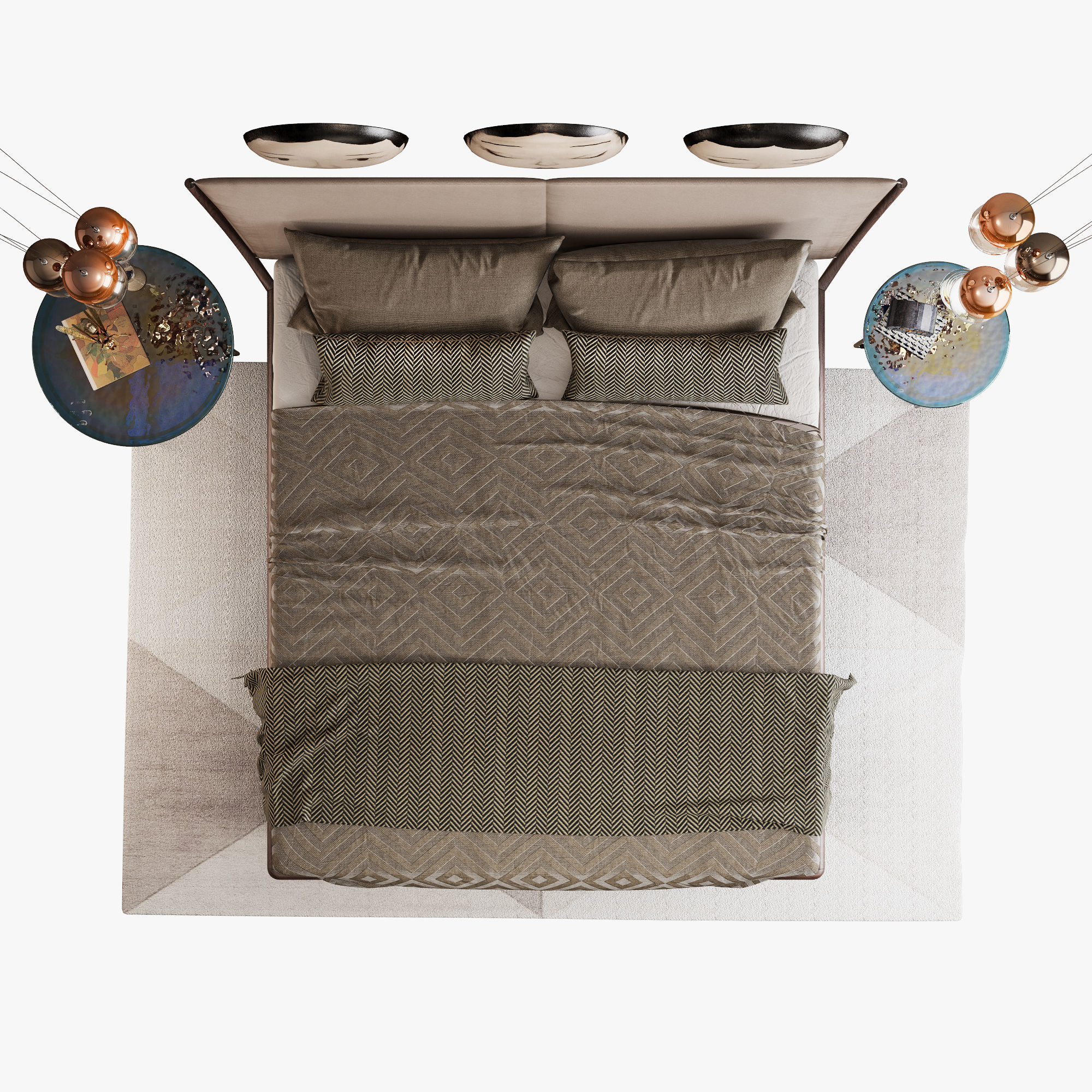 Cattelan italia nelson bed set 3D model_2