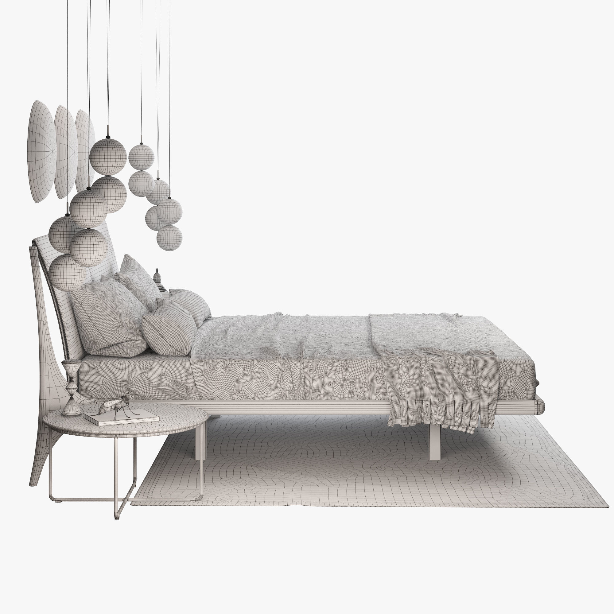Cattelan italia nelson bed set 3D model_8
