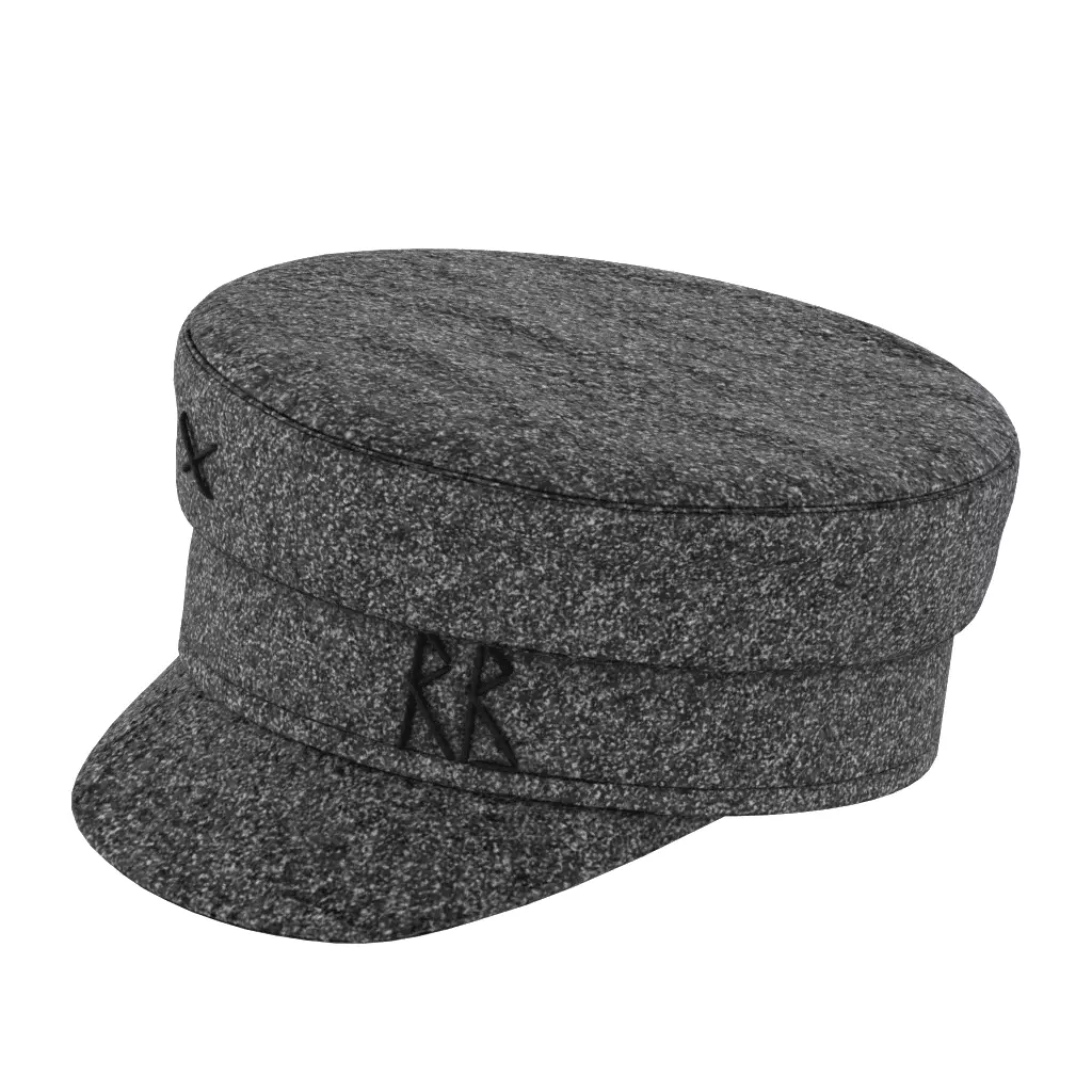 Ruslan Baginskiy Baker Boy Hat Grey Wool Low-poly 3D model