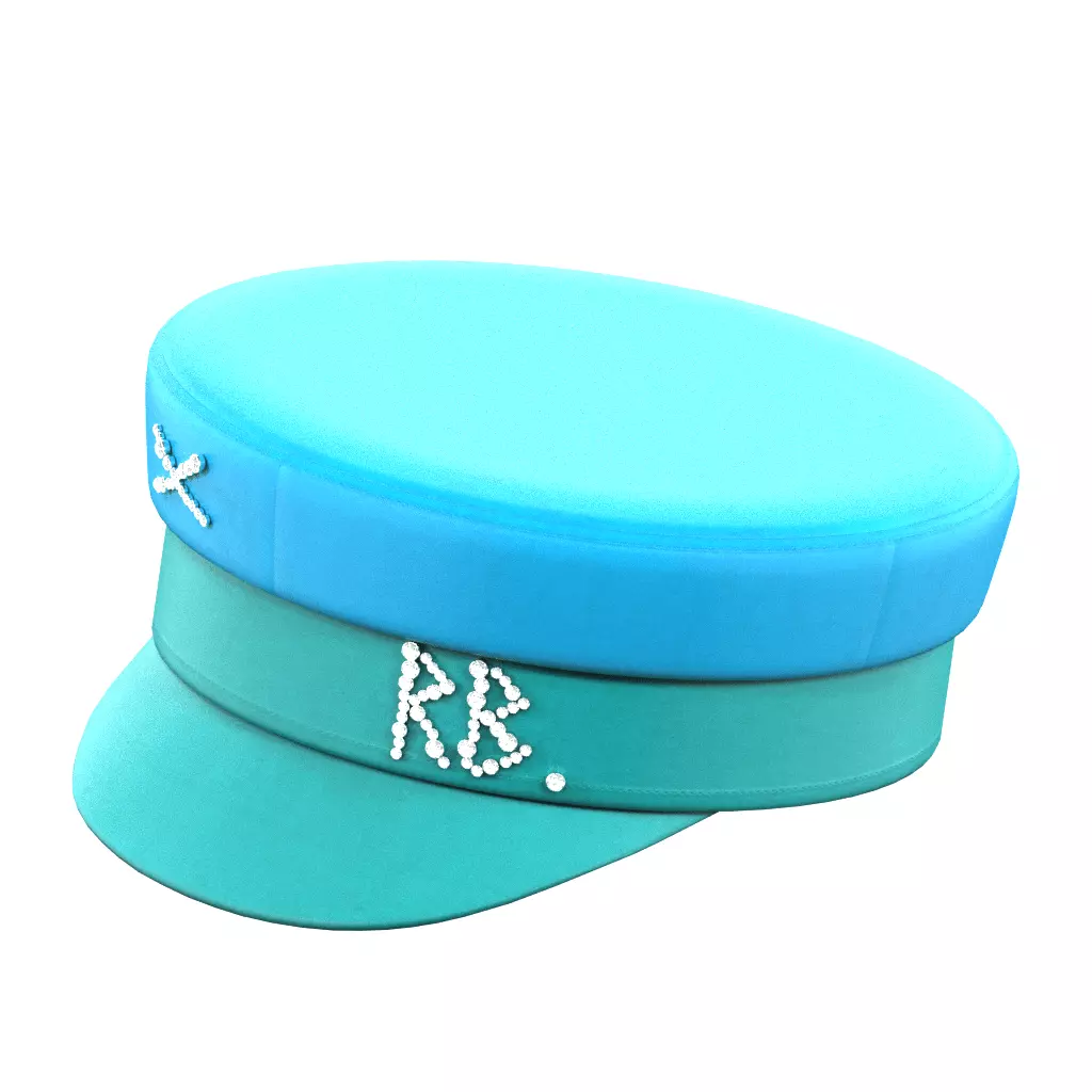 Ruslan Baginskiy Baker Boy Hat Green Satin Low-poly 3D model