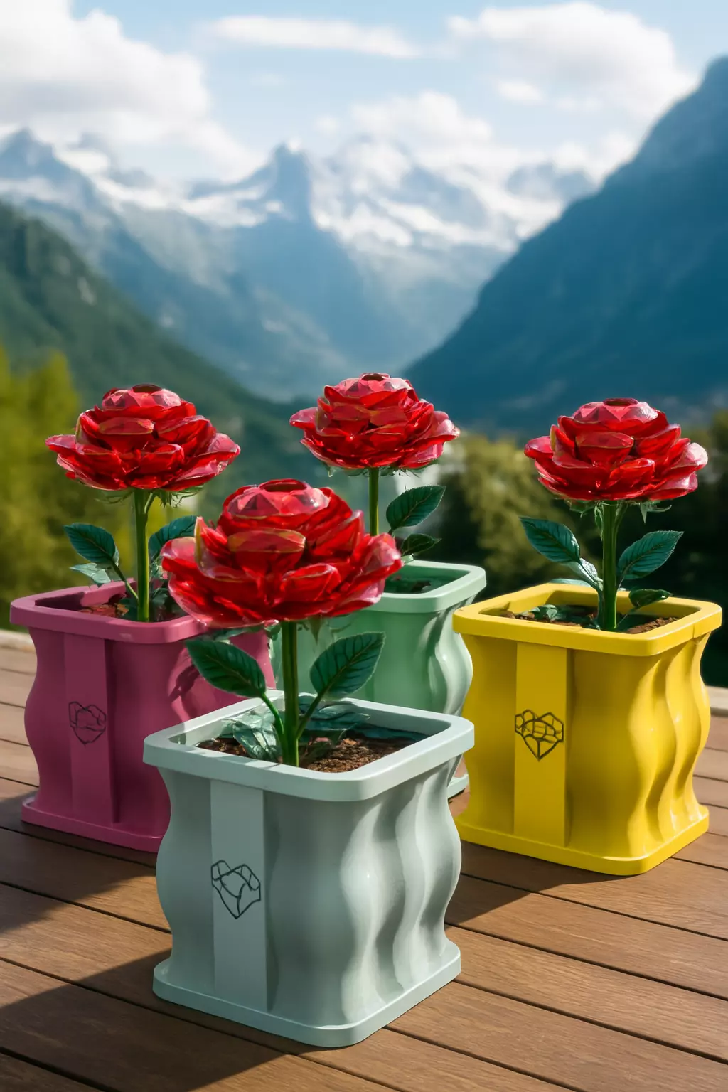 Textured Planter Vase STL Flower Pot 3D Print Decor 3D print model