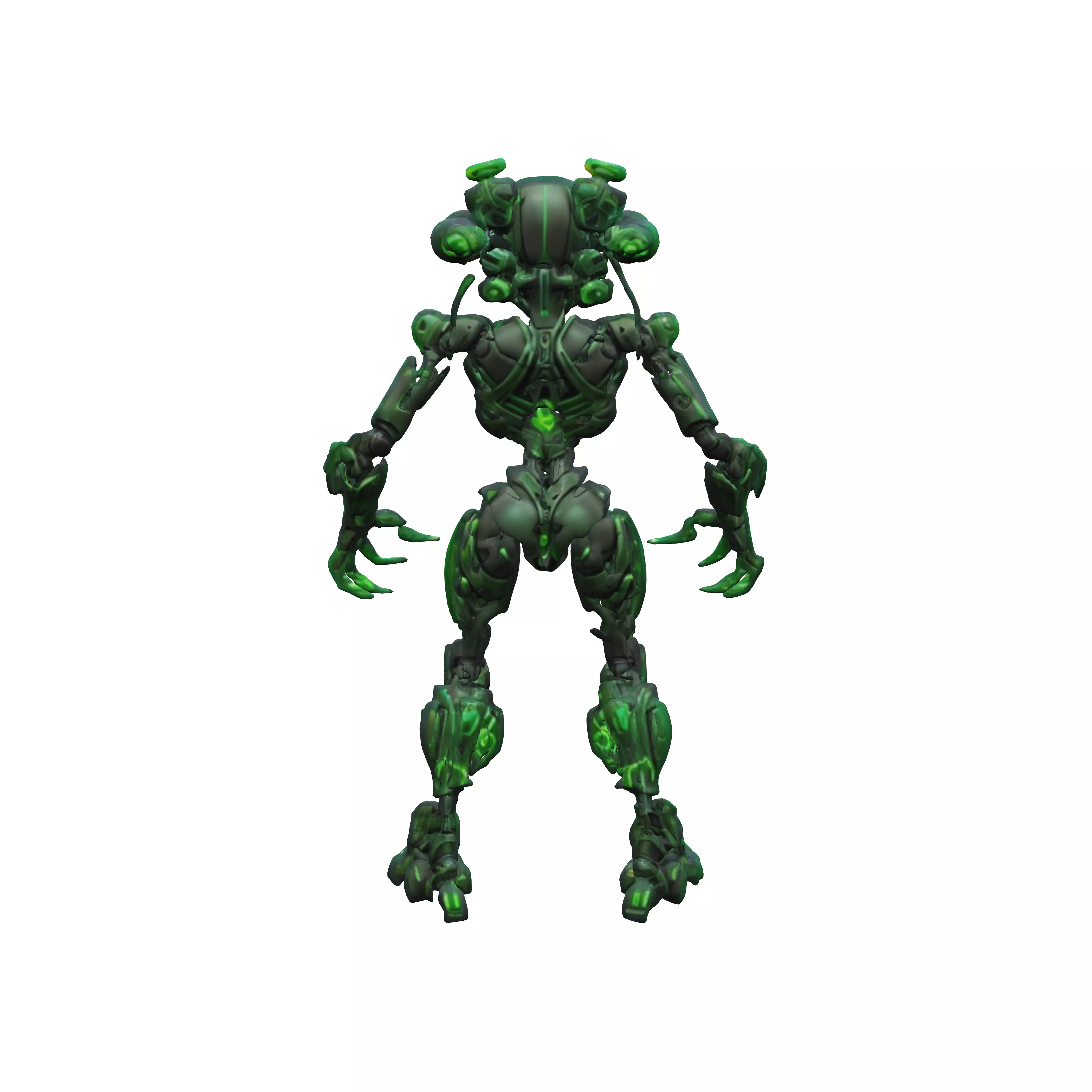 scifi machine warrior black body of elegant solid constructio... 3D model