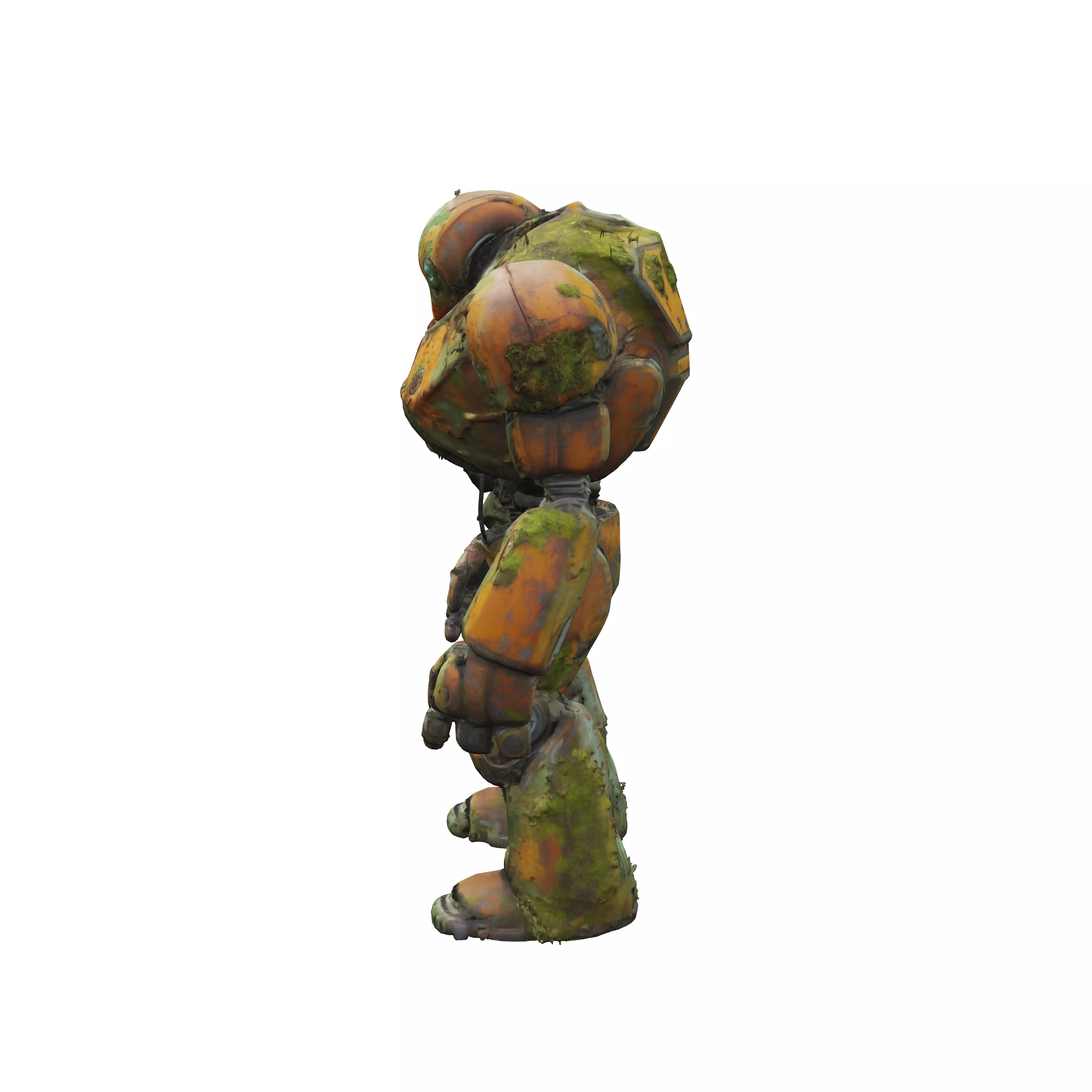 scifi older dilapidated robot massive body the entire body is... 3D model