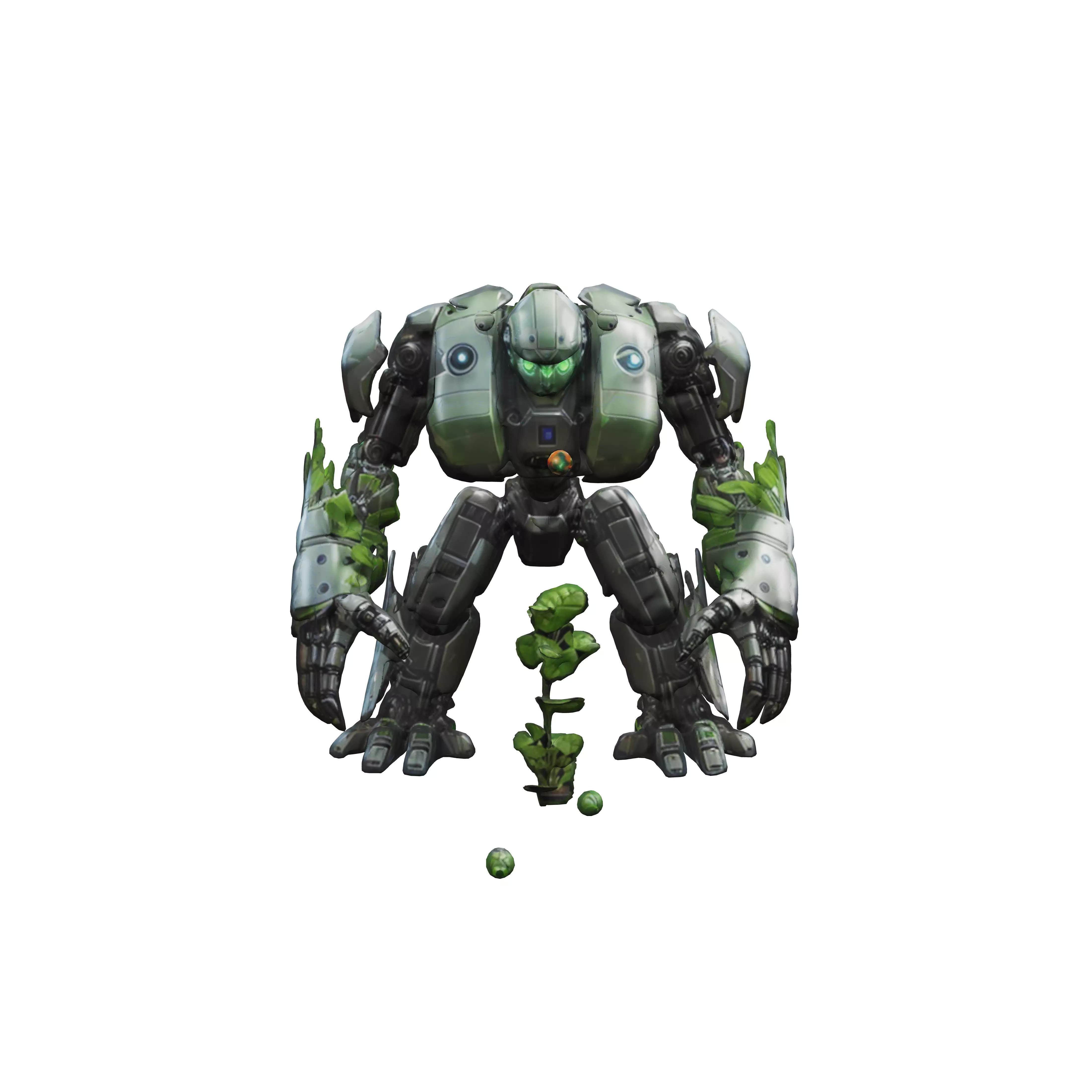 scifi robotic cyborg protecting a plant cyborgs massive body ... 3D model