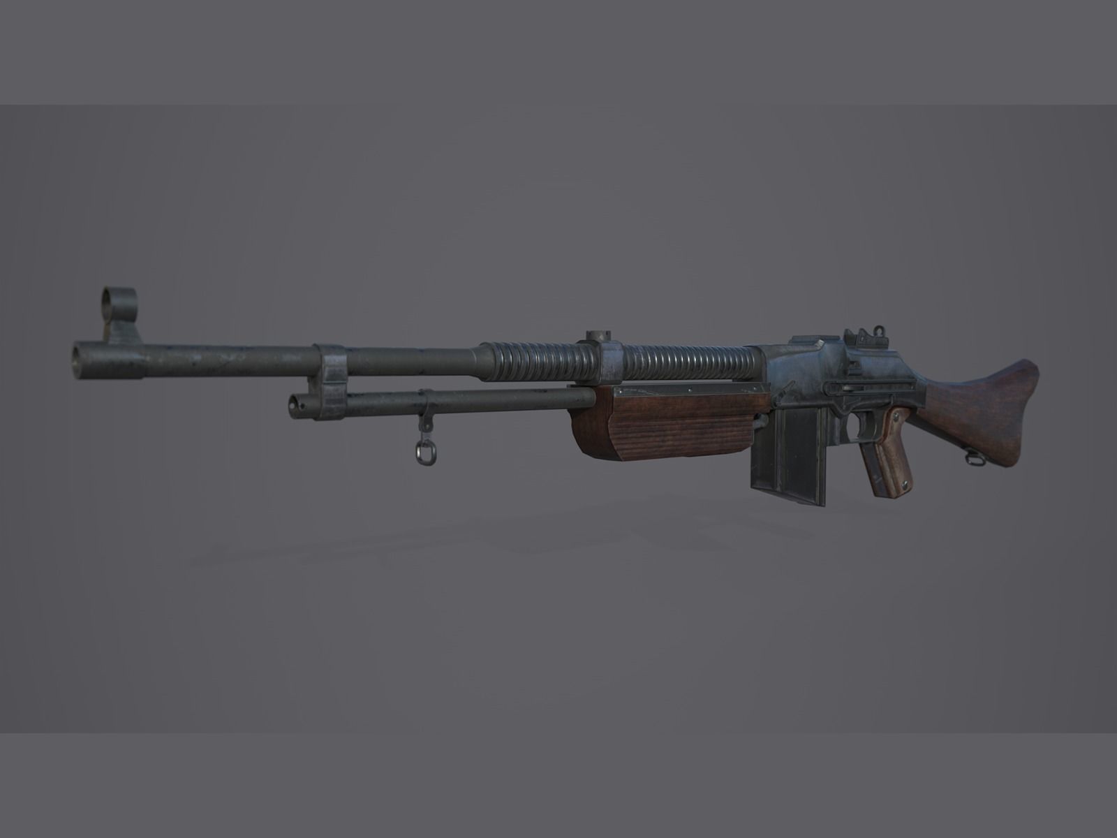World War II - Browning wz 1928 - PBR and Game Ready Low-poly 3D model_3